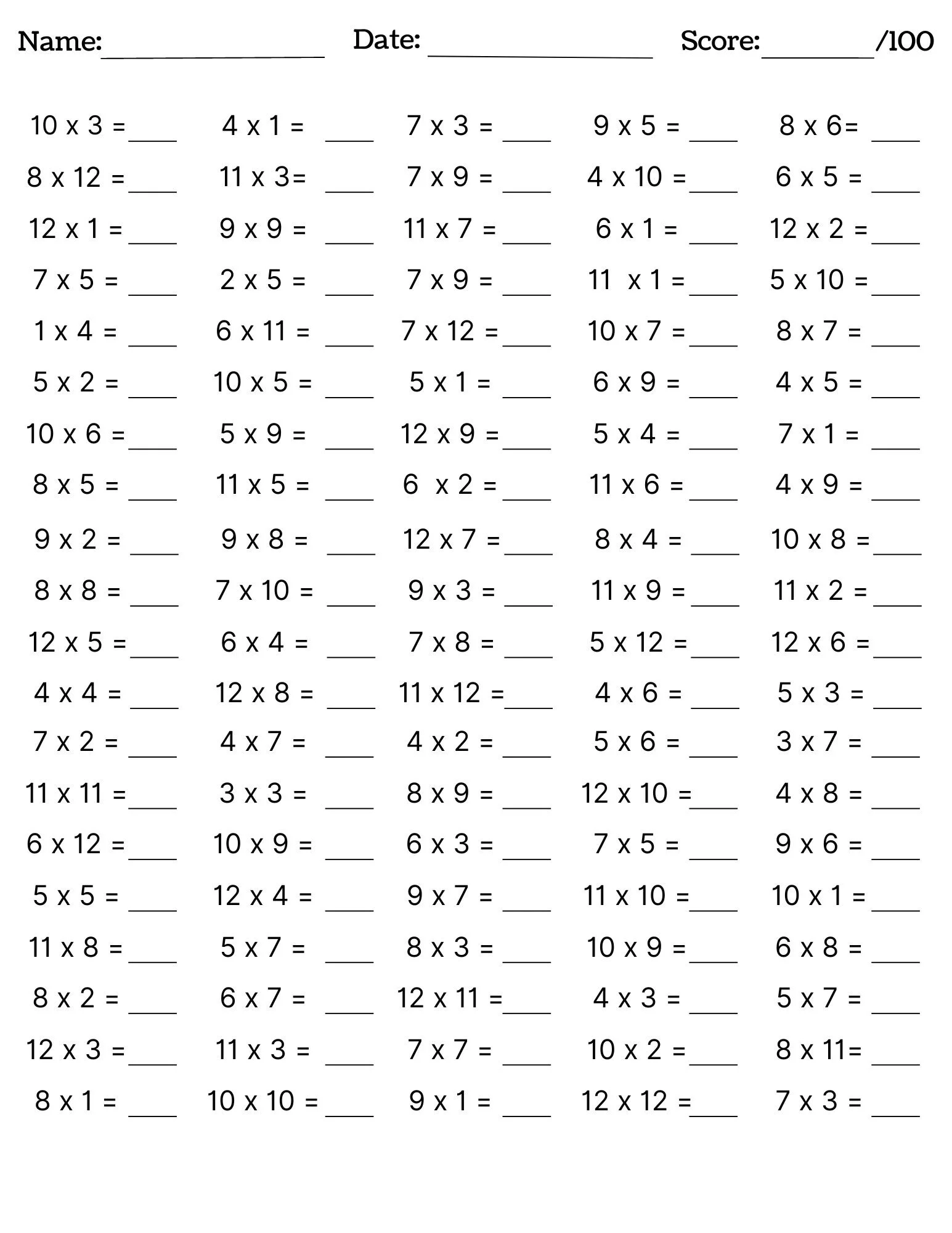 10 Printable Multiplication Worksheets Fill In The Blanks Single Digit Multiplication numbers 1 12 Maths Drills Answers Included Etsy 10 Printable Multiplication Worksheets Fill In The Blanks Single Digit Multiplication numbers 1 12 Maths Drills Answers Included Etsy
