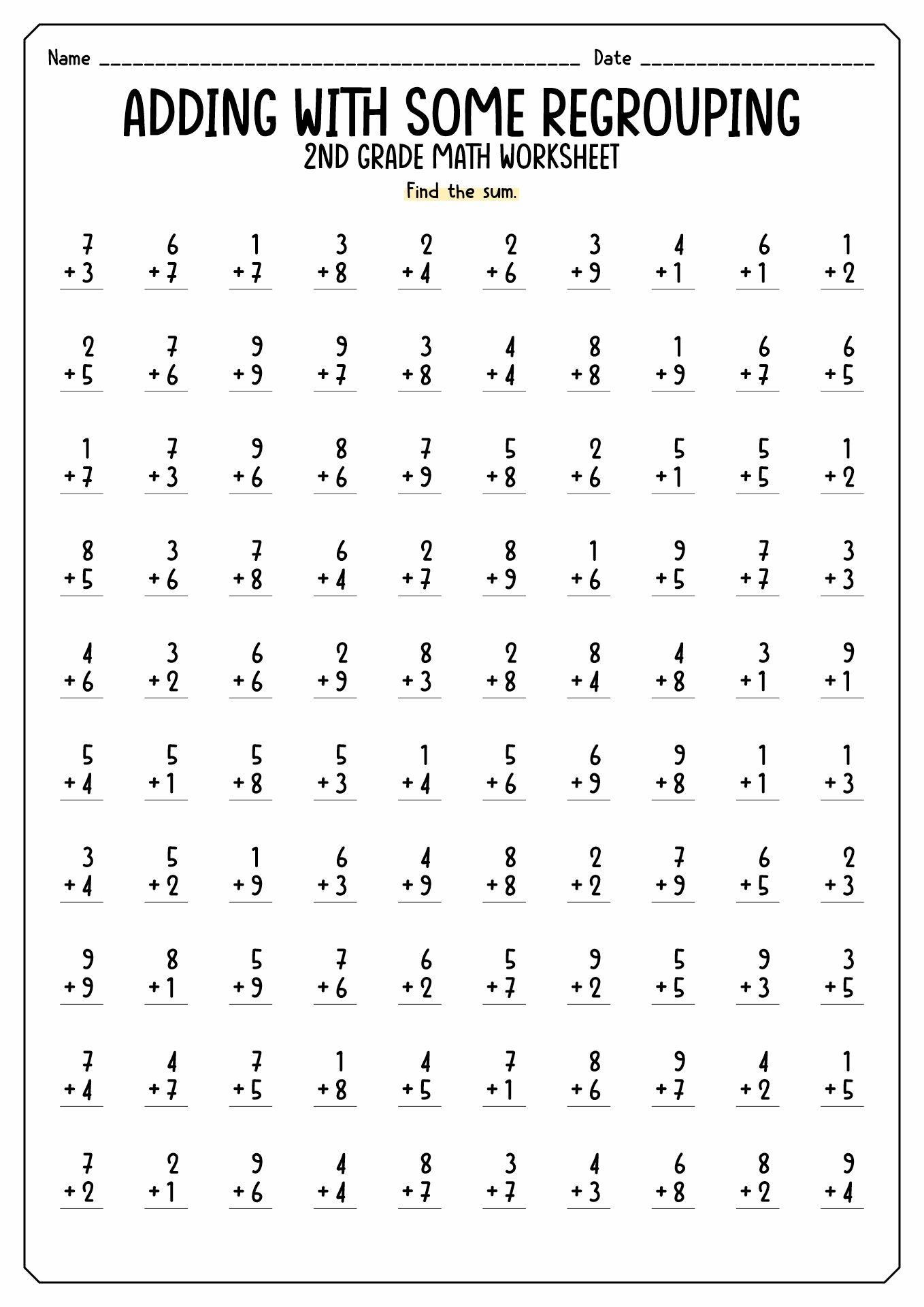 Printable Math Worksheets For Second Graders Printable Math Worksheets For Second Graders