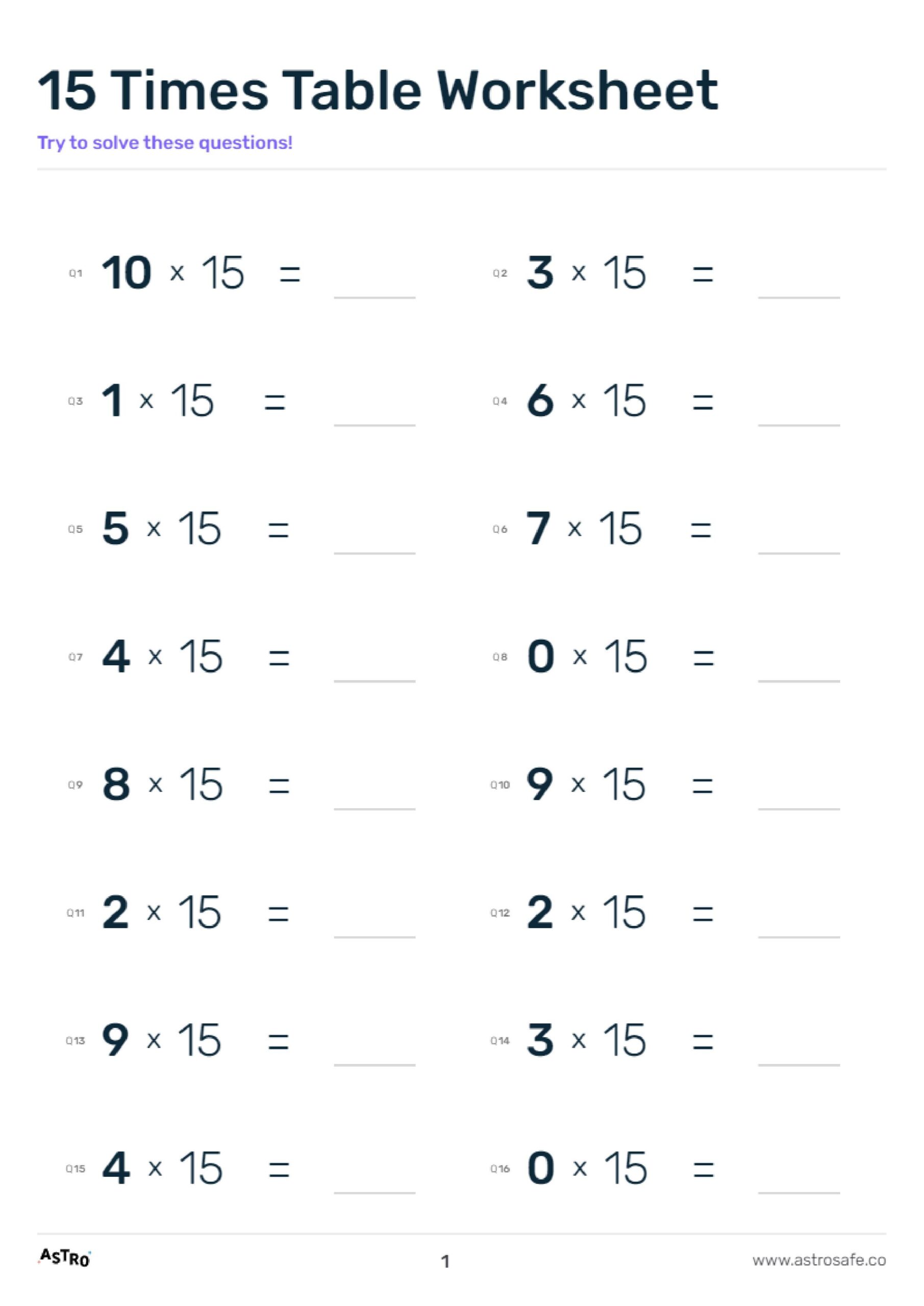 15 Times Table Lessons Printable Worksheets U0026 Charts AstroSafe 15 Times Table Lessons Printable Worksheets U0026 Charts AstroSafe