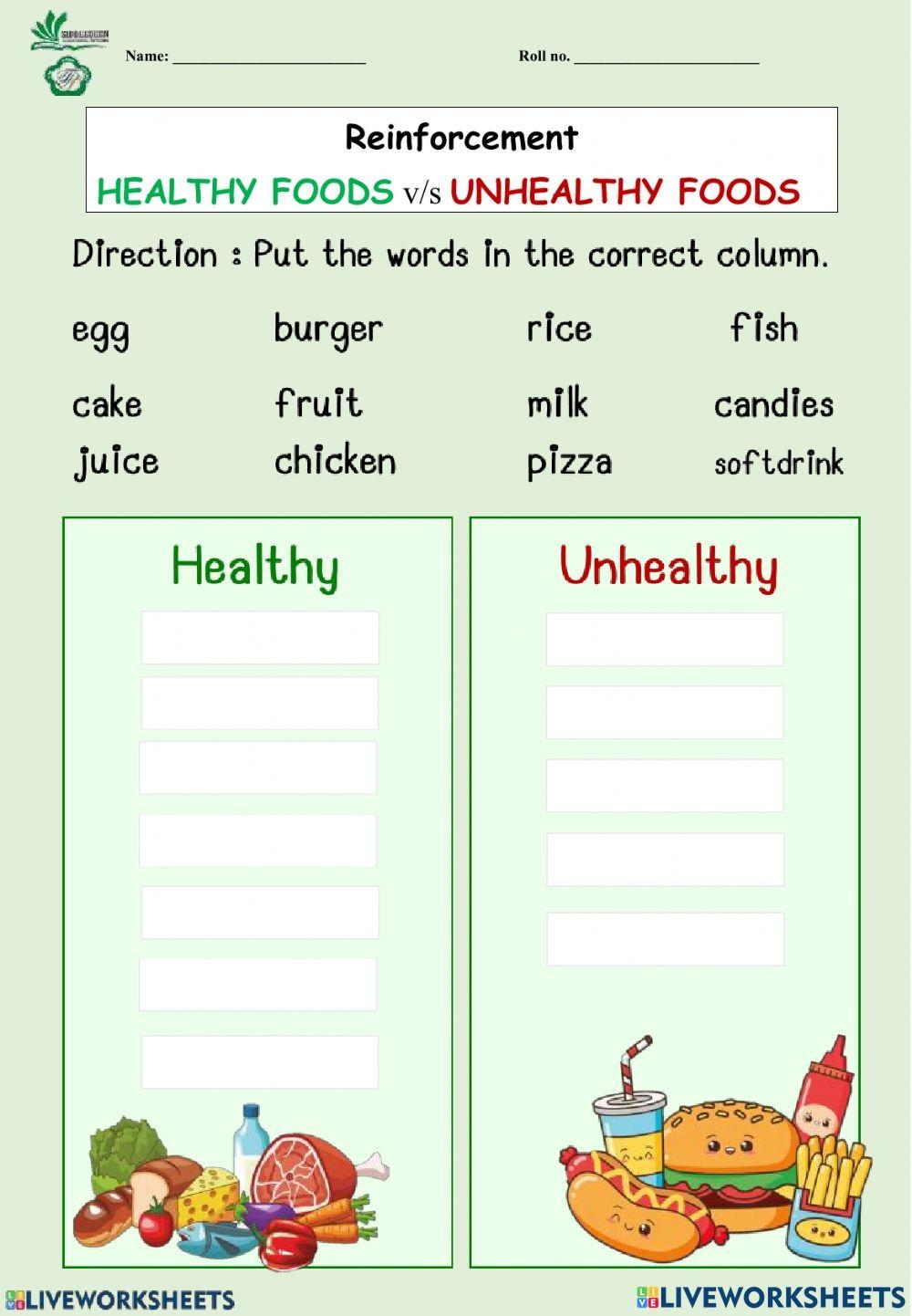 2083922 Healthy Or Unhealthy Foods G1O 2083922 Healthy Or Unhealthy Foods G1O