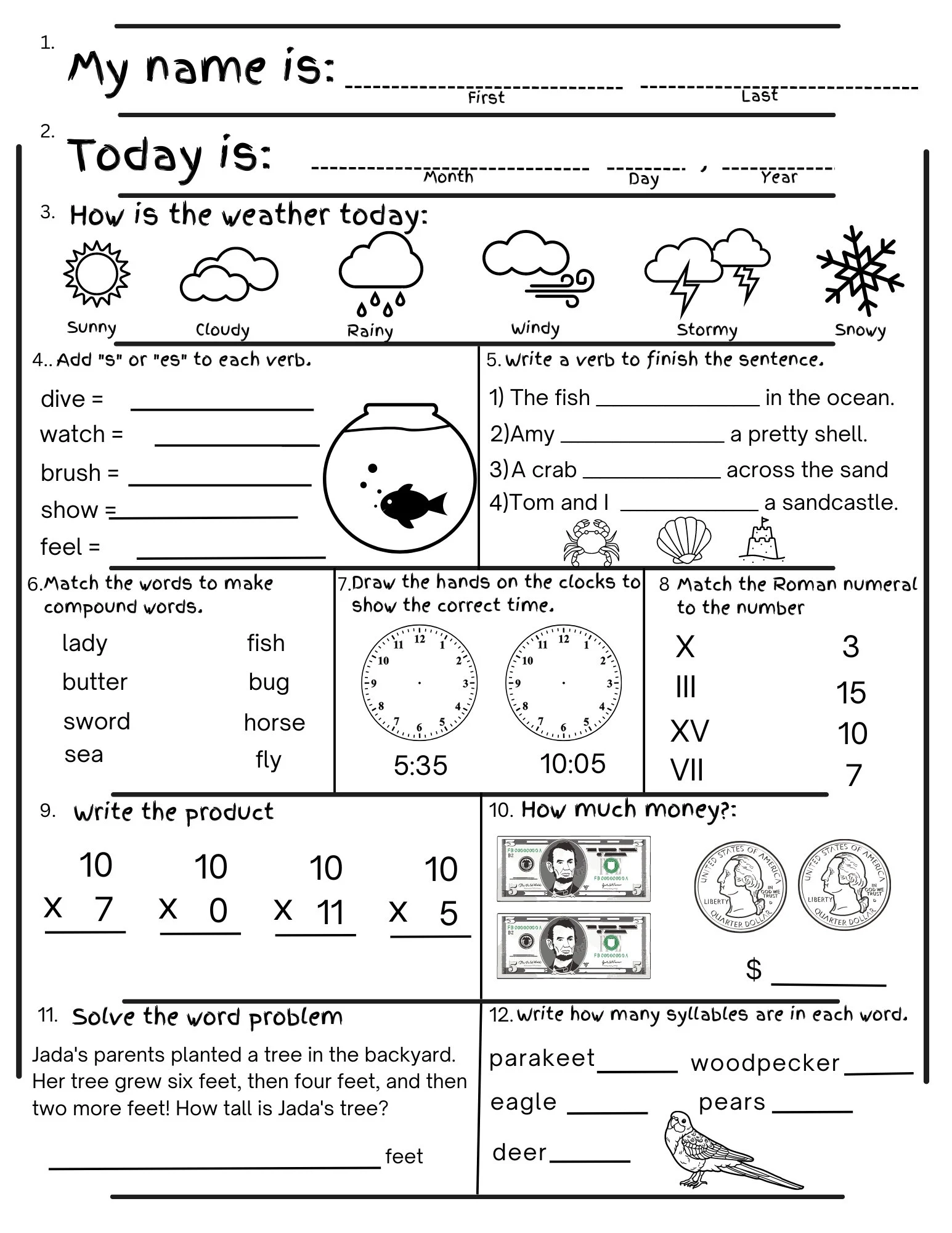 2nd Grade Summer Review Worksheets Printable End Of Year Cumulative Review Before 3rd Grade Morning Work No Prep Etsy 2nd Grade Summer Review Worksheets Printable End Of Year Cumulative Review Before 3rd Grade Morning Work No Prep Etsy