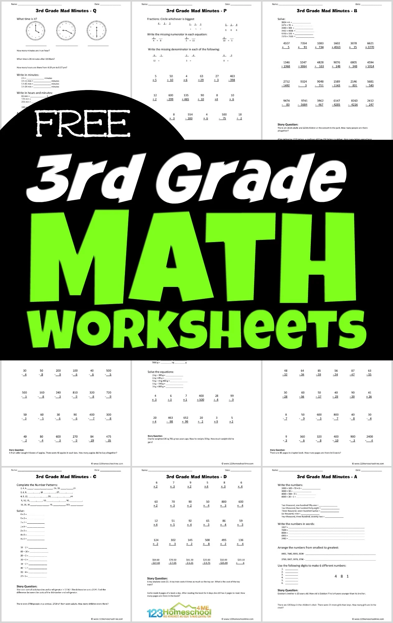 3rd Grade Math Worksheets Printable