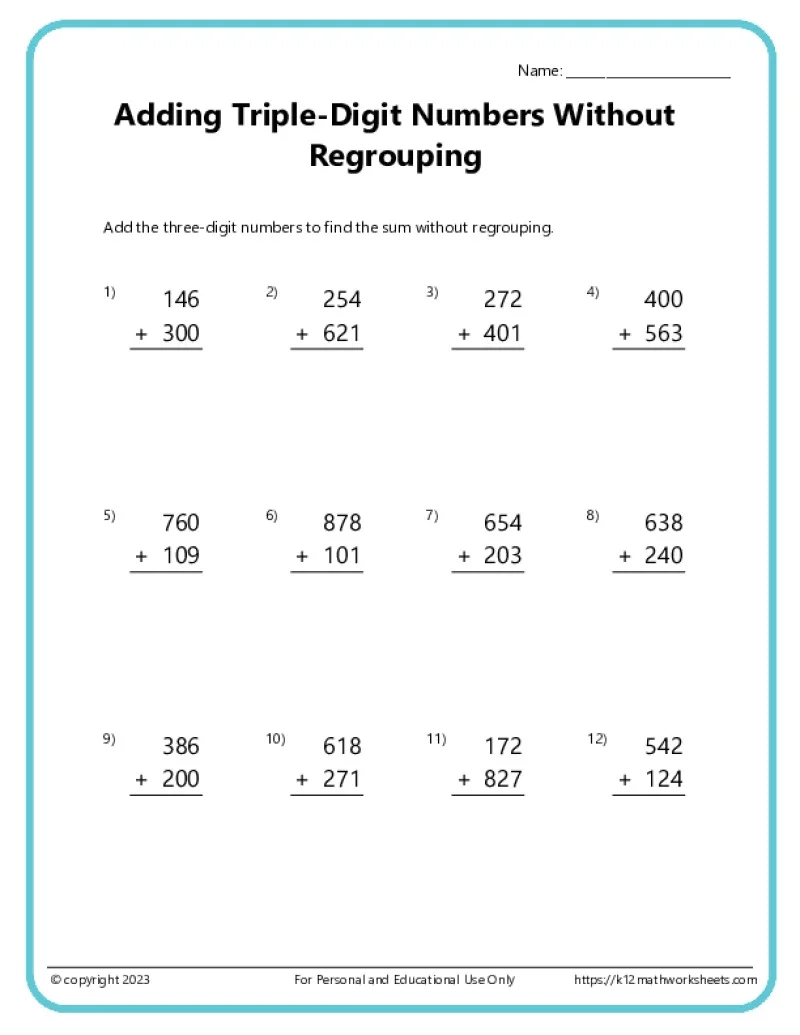 4th Grade Math Worksheets 4th Grade Math Worksheets