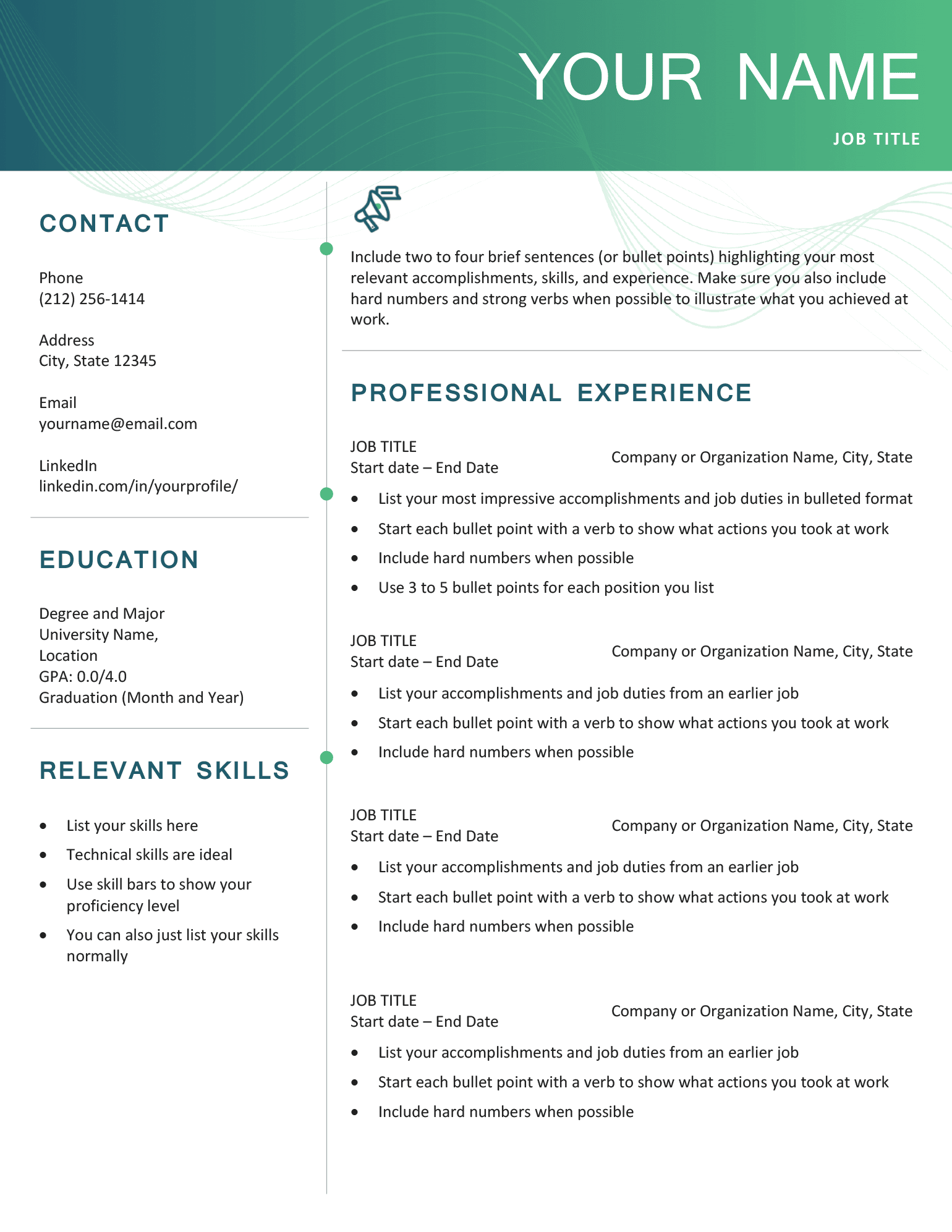 8 Blank Resume Templates Free To Download 8 Blank Resume Templates Free To Download