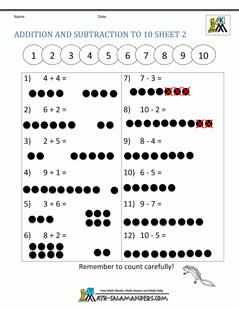 Adding And Subtracting Printable Worksheets Adding And Subtracting Printable Worksheets