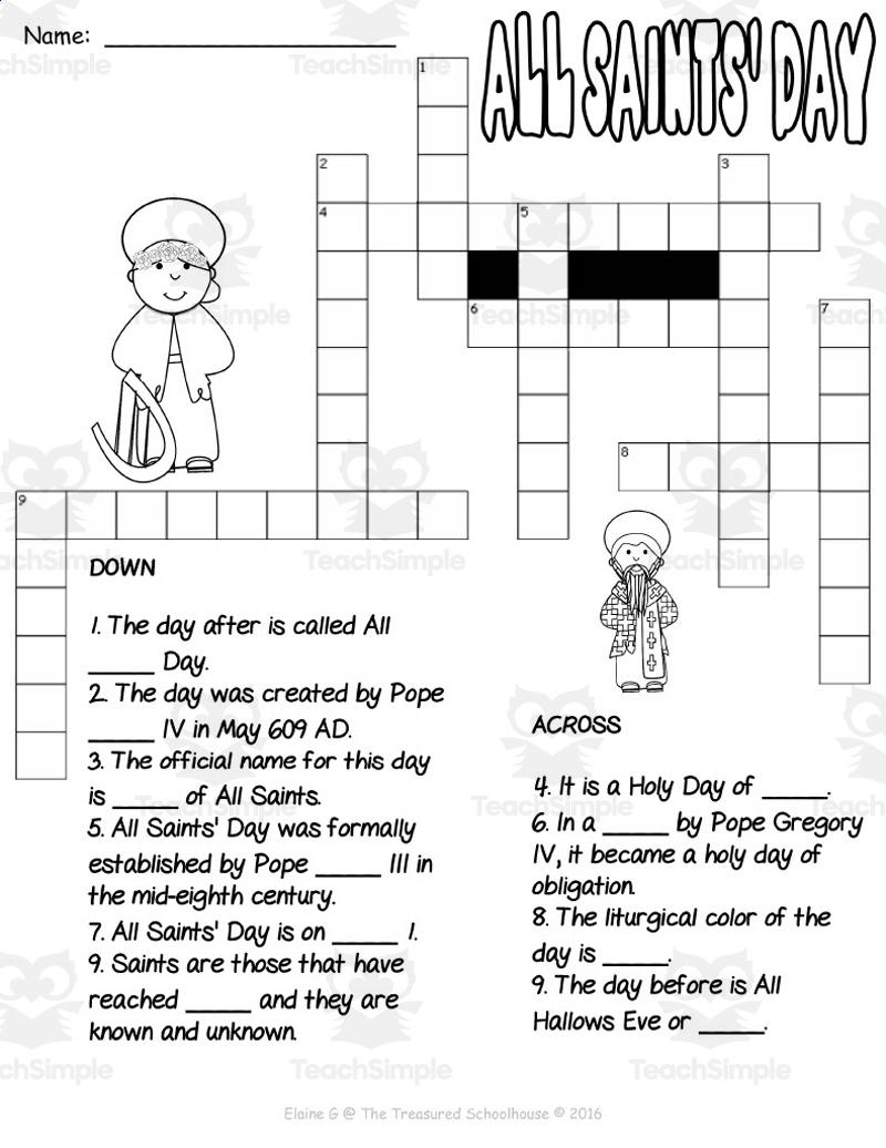 All Saints Day Activity Pack 1 All Saints Day Activity Pack 1