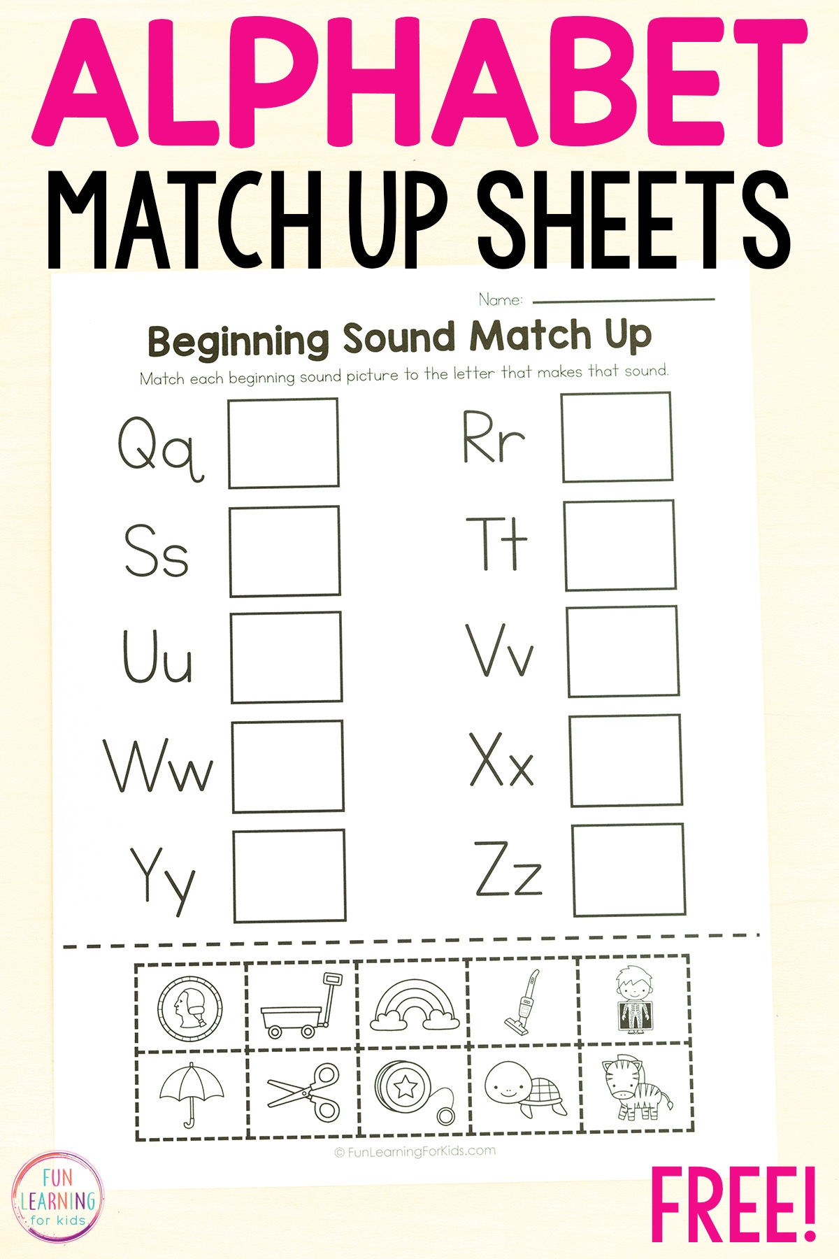 Alphabet Beginning Sound Match Up Worksheets Alphabet Beginning Sound Match Up Worksheets
