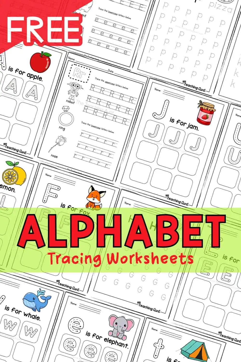 Alphabet Tracing Worksheets The Teaching Aunt Alphabet Tracing Worksheets The Teaching Aunt