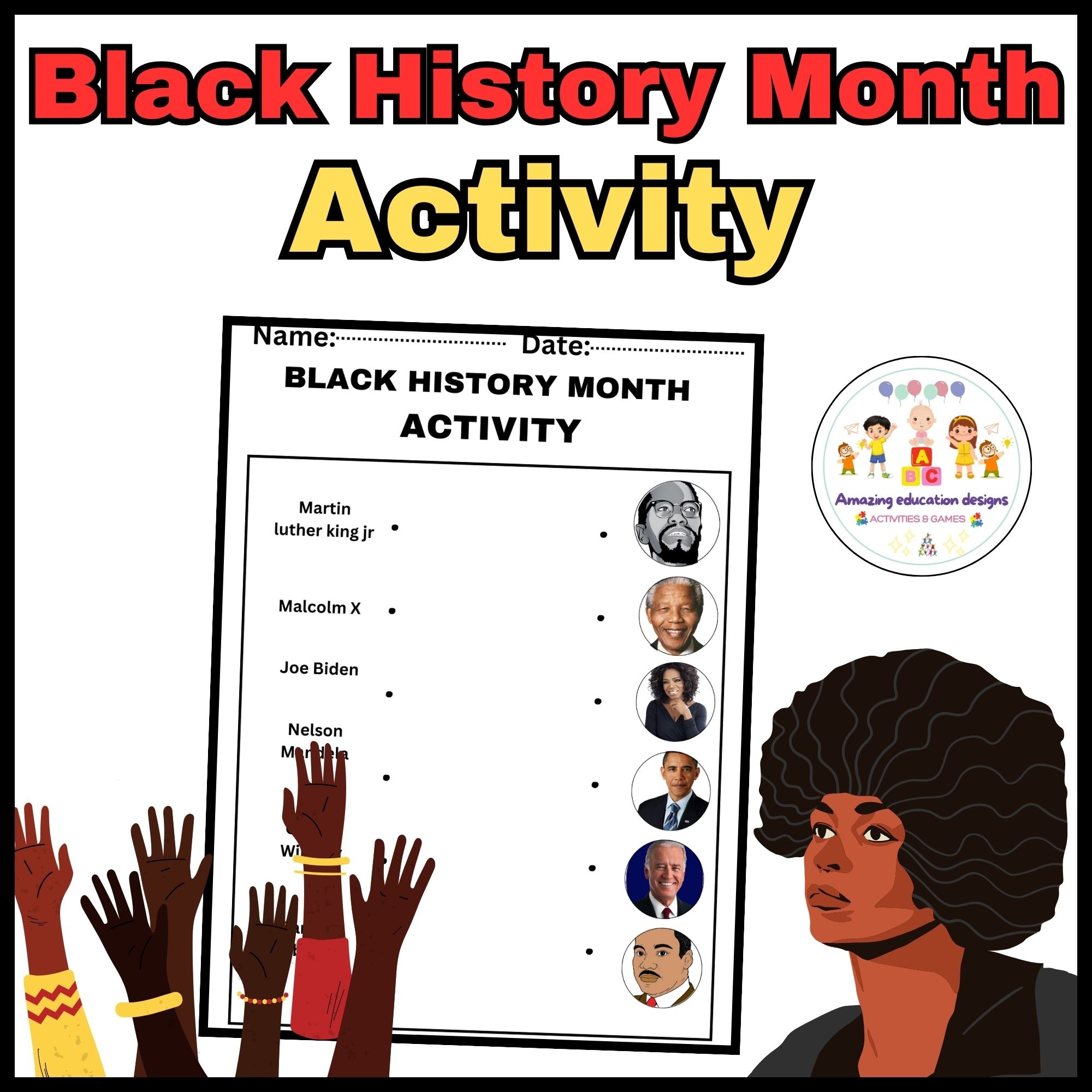 Amazing Matching Activity Worksheets Black History Month Made By Teachers Amazing Matching Activity Worksheets Black History Month Made By Teachers