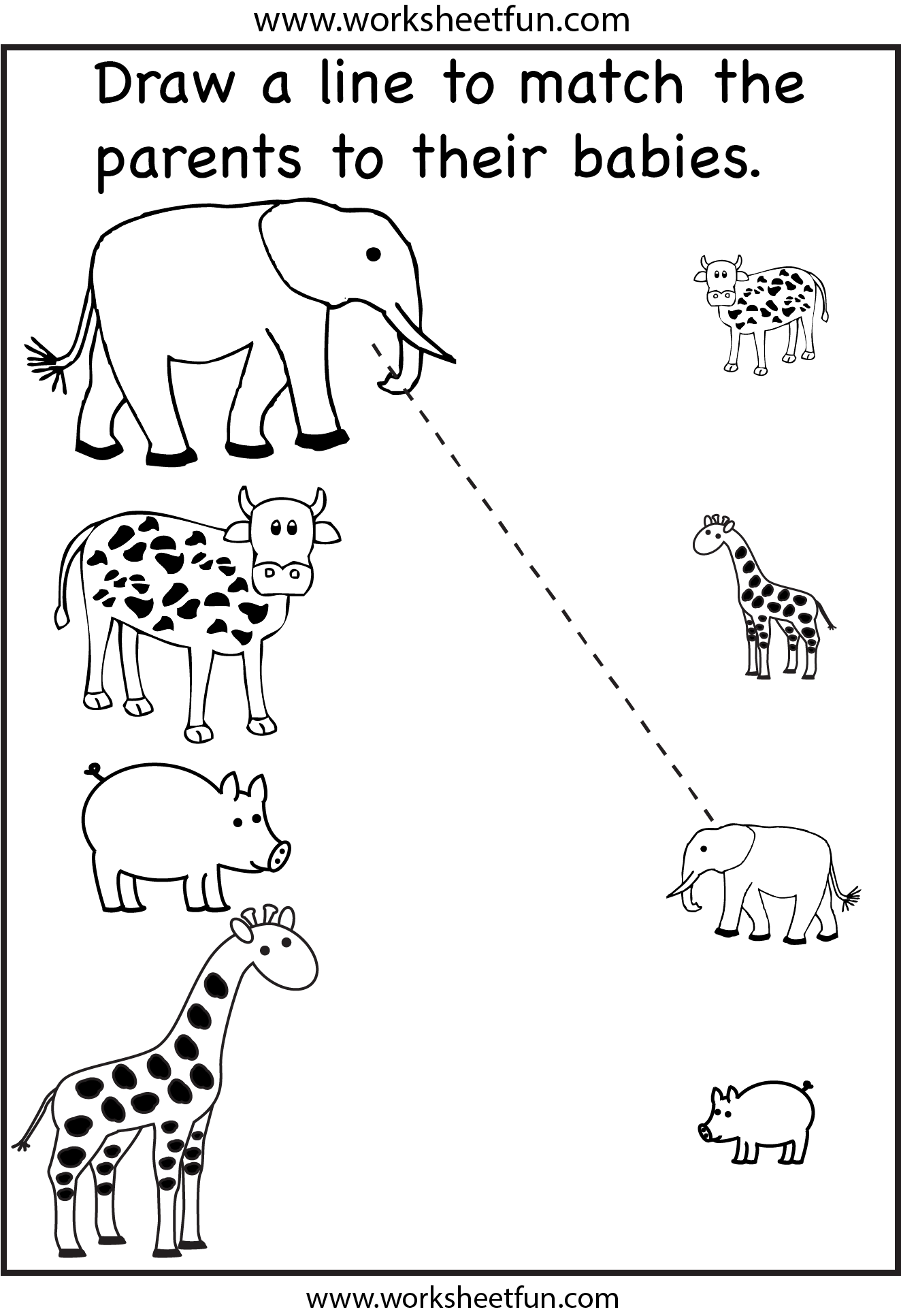Animal Parents And Babies Match The Parents 2 Worksheets FREE Printable Worksheets Worksheetfun