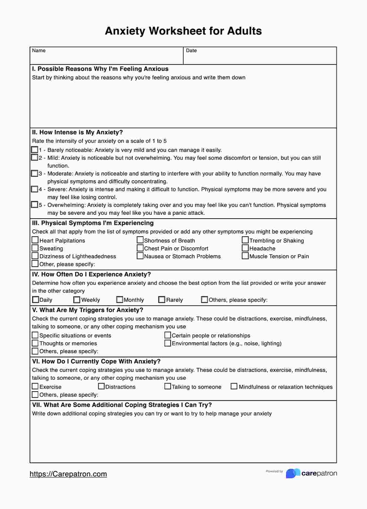 Anxiety Worksheets For Adults Example Free PDF Download Anxiety Worksheets For Adults Example Free PDF Download