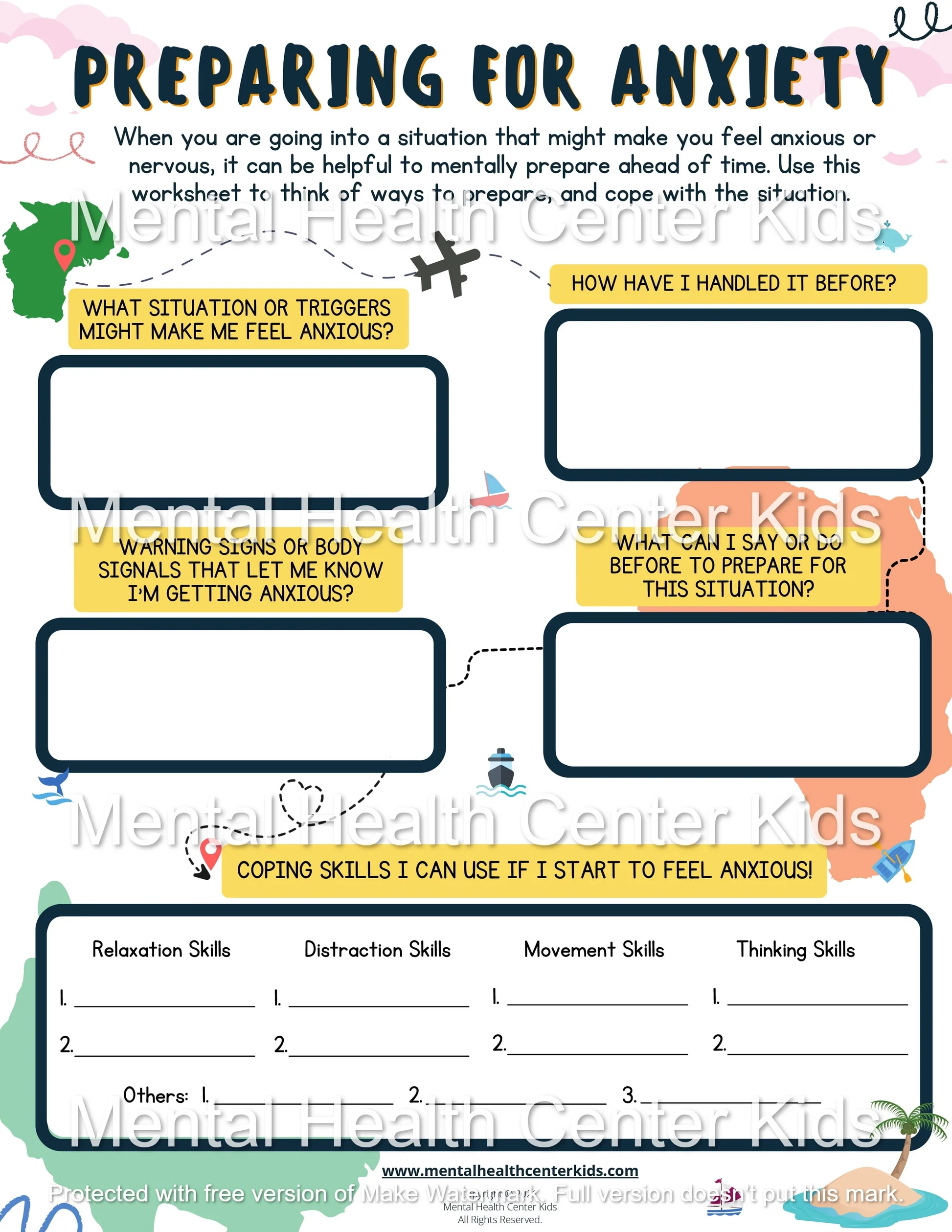 Anxiety Worksheets For Kids Mental Health Center Kids Anxiety Worksheets For Kids Mental Health Center Kids