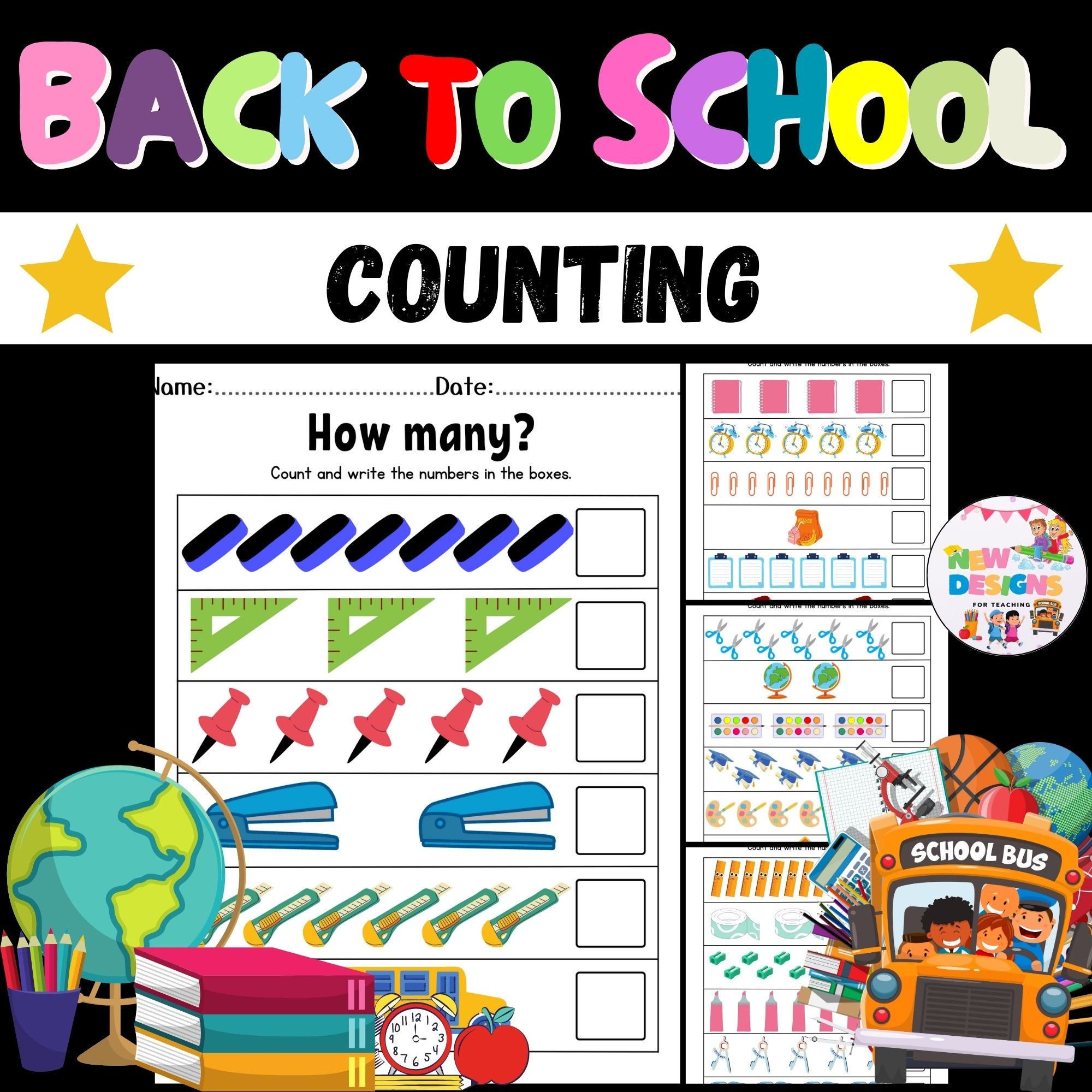 Back To School Counting Activity How Many Printable Worksheets For Kids Made By Teachers Back To School Counting Activity How Many Printable Worksheets For Kids Made By Teachers