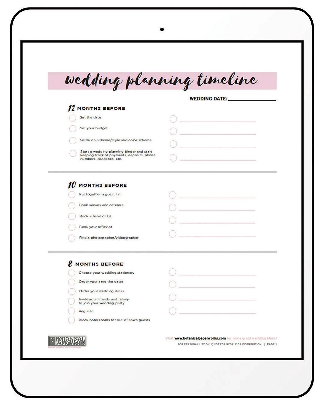 Best Wedding Planning Printables For Stress Free Weddings Best Wedding Planning Printables For Stress Free Weddings
