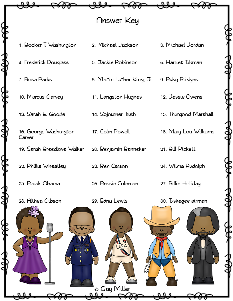 Black History Month Worksheets Printable