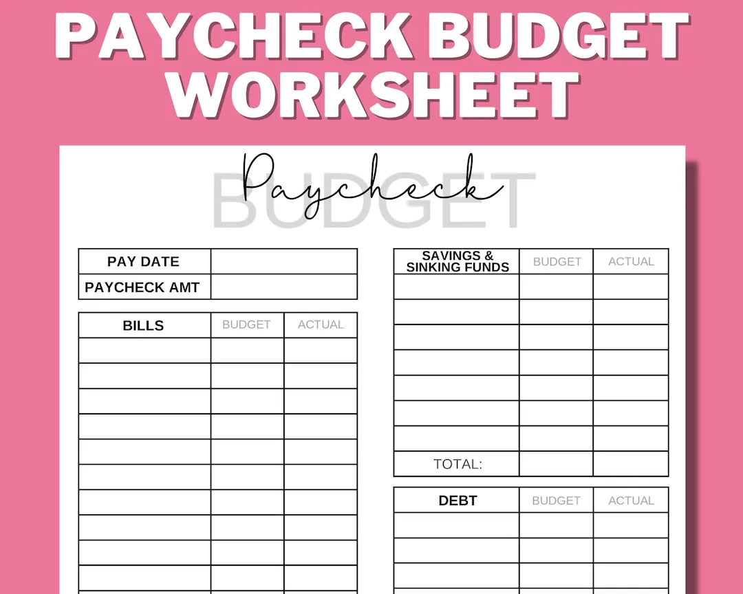 Buy PAYCHECK BUDGET PRINTABLE Budget Worksheet Budget Binder Weekly Biweekly Monthly Zero Based Budget Budget Mom A4 Us Letter Online In India Etsy