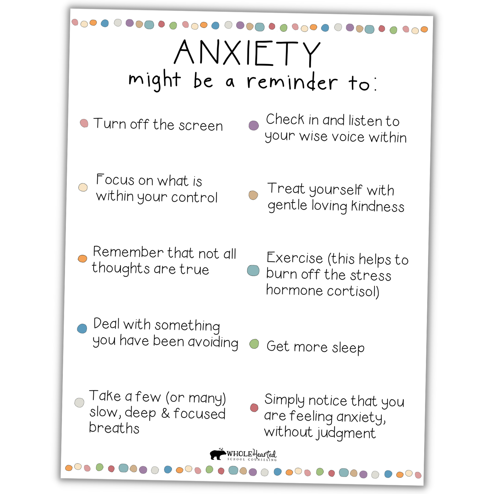 Coping Tools For Anxiety Free Social Emotional Learning Poster WholeHearted School Counseling Coping Tools For Anxiety Free Social Emotional Learning Poster WholeHearted School Counseling