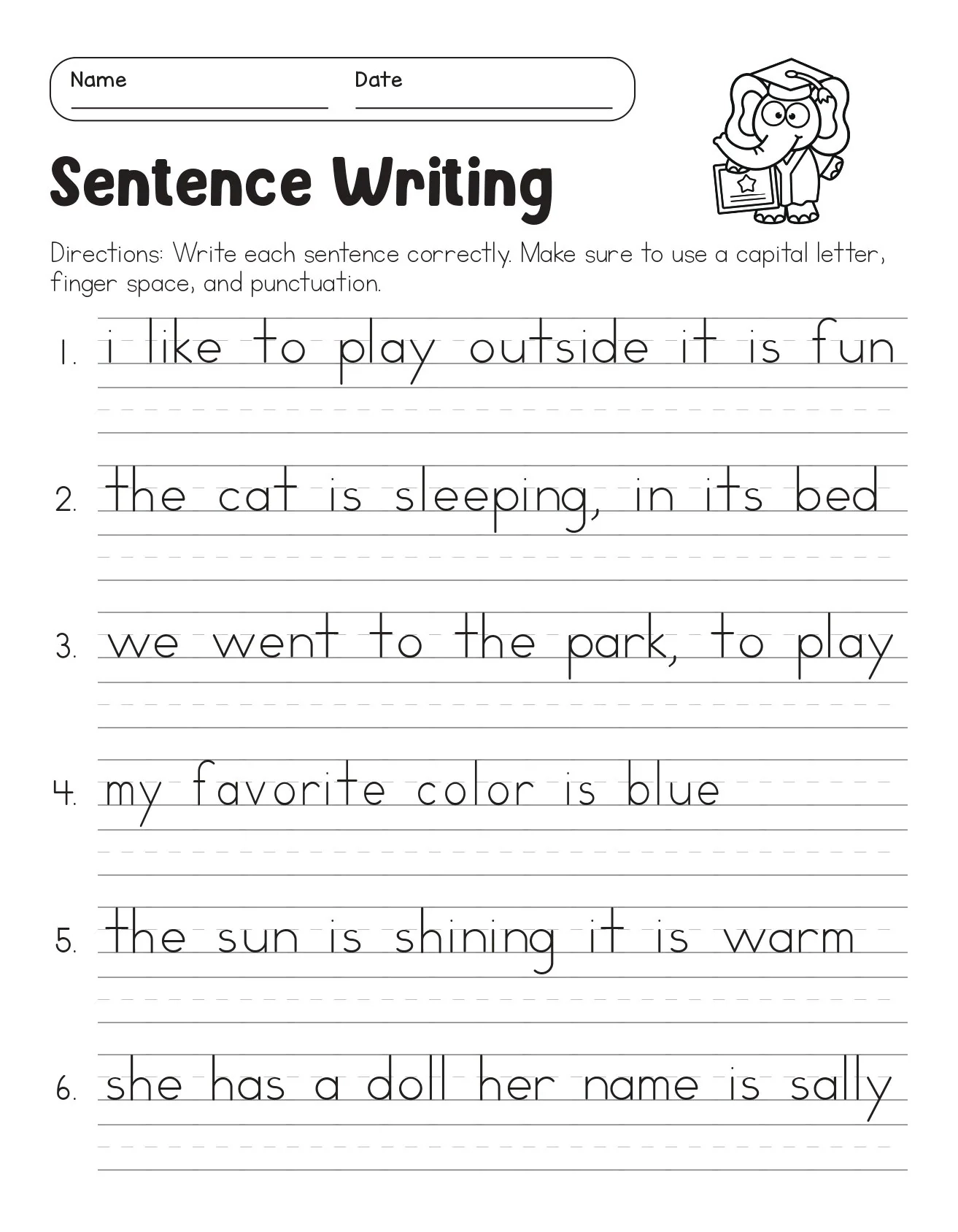 Free Printable Kindergarten Writing Worksheets Free Printable Kindergarten Writing Worksheets