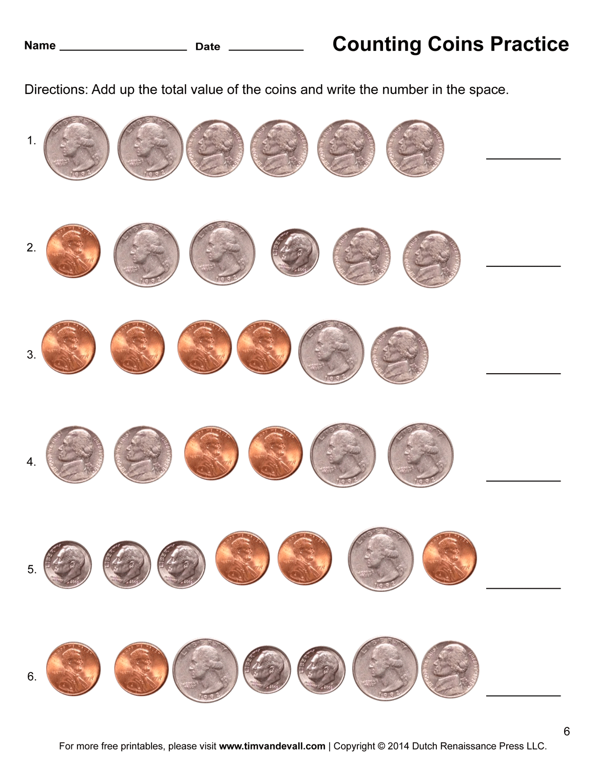 Printable Money Worksheets