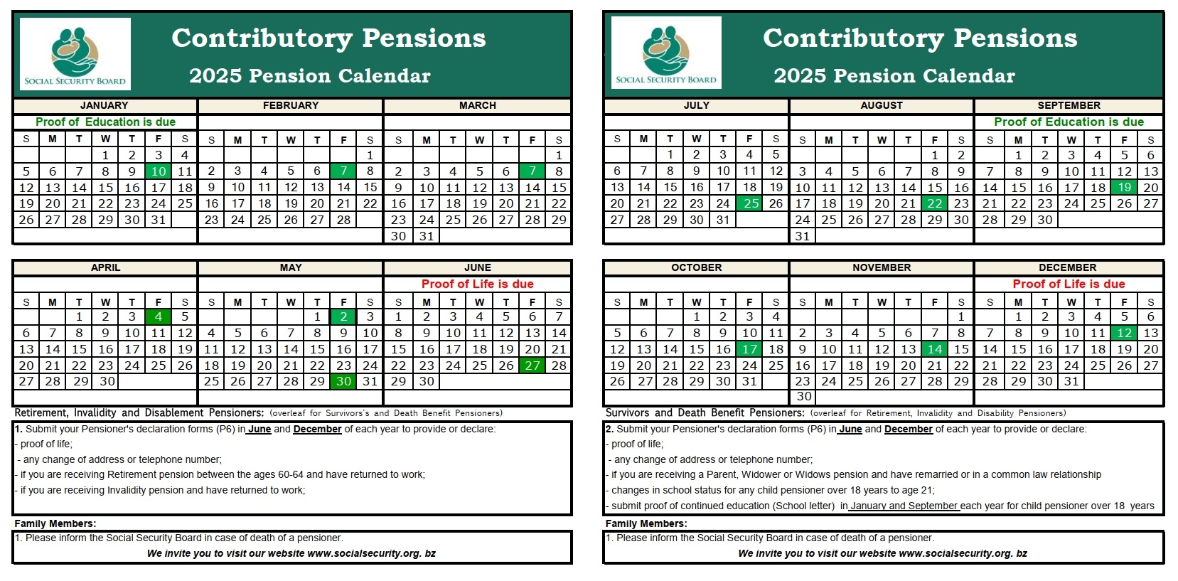 Cp Calendar 25 Social Security Board Belize Cp Calendar 25 Social Security Board Belize