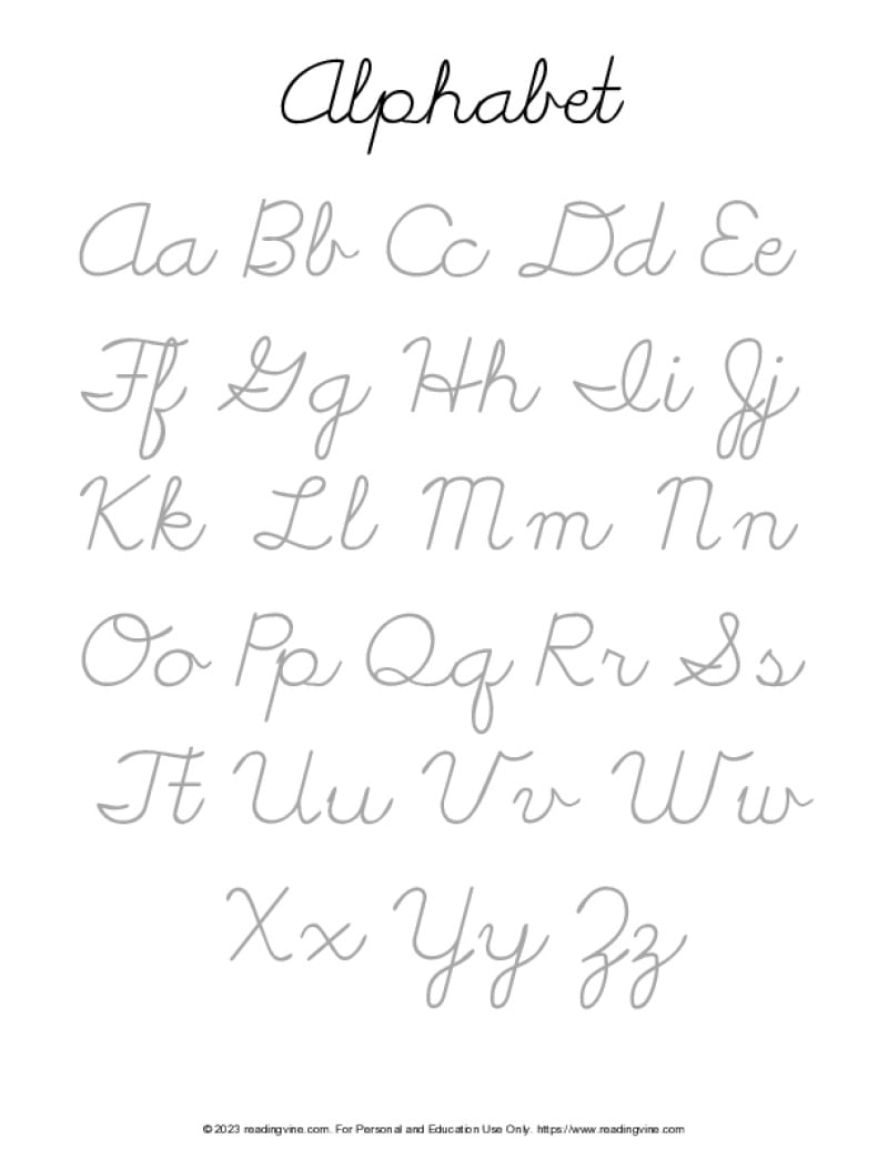 Cursive Writing Practice Sheets PDF ReadingVine Cursive Writing Practice Sheets PDF ReadingVine