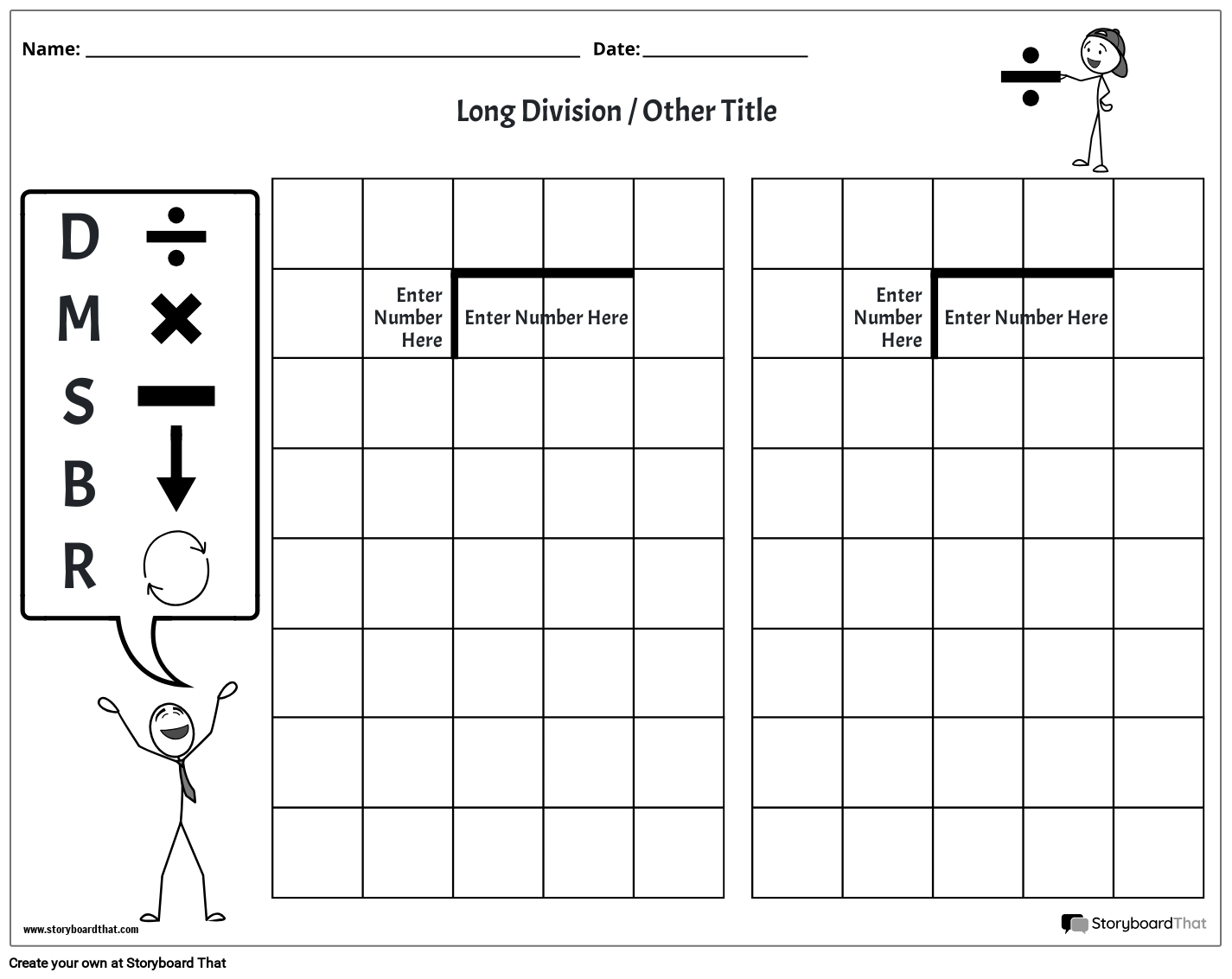 Cute Stickman Long Division Worksheet Template Cute Stickman Long Division Worksheet Template