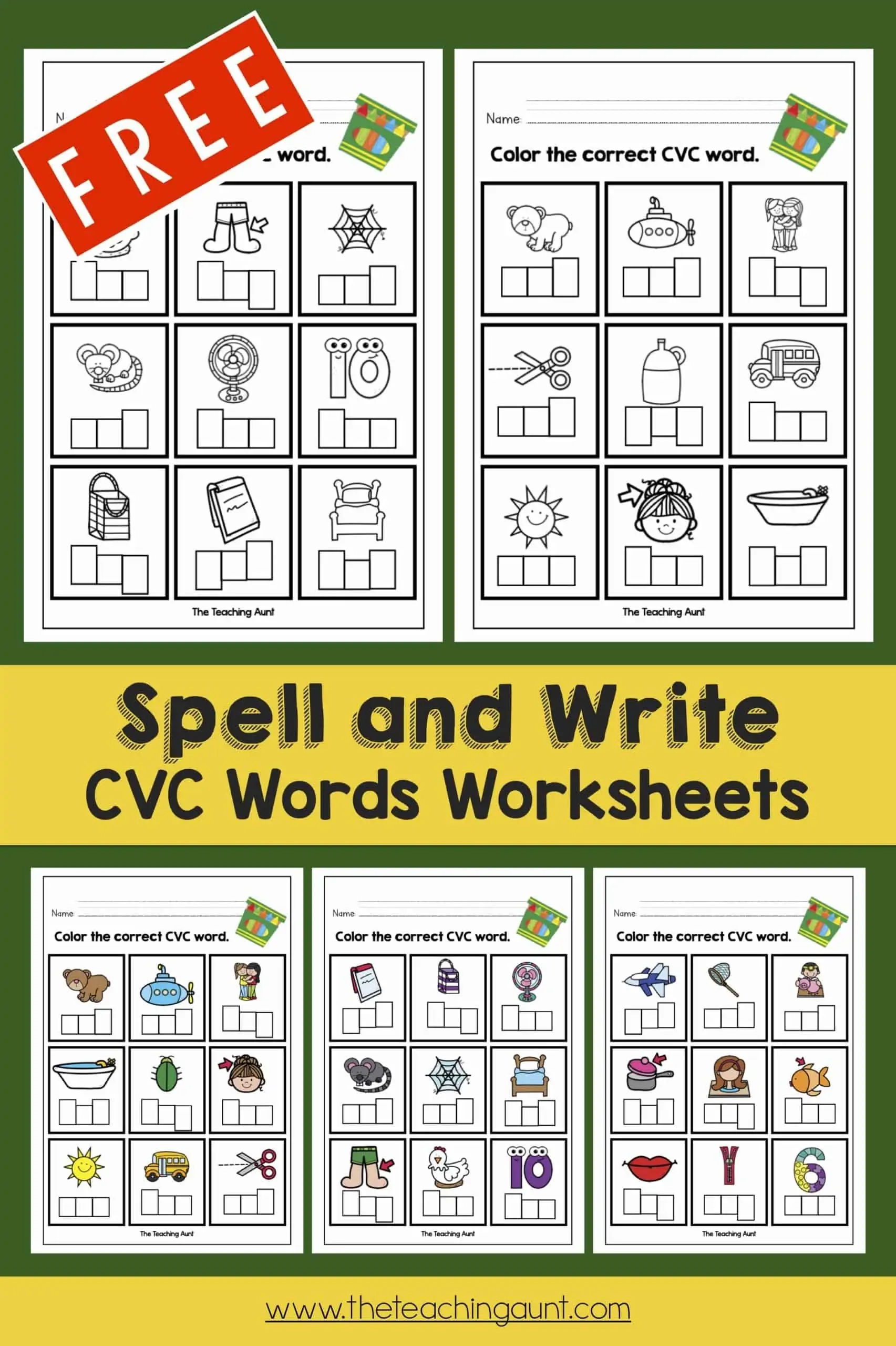 Free Printable Cvc Words Worksheets