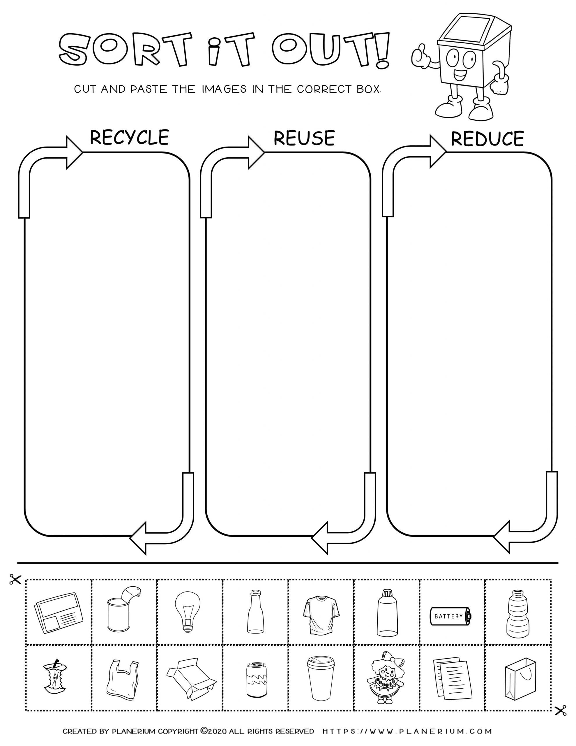 Earth Day Worksheet Sorting Recycled Items Planerium Earth Day Worksheet Sorting Recycled Items Planerium