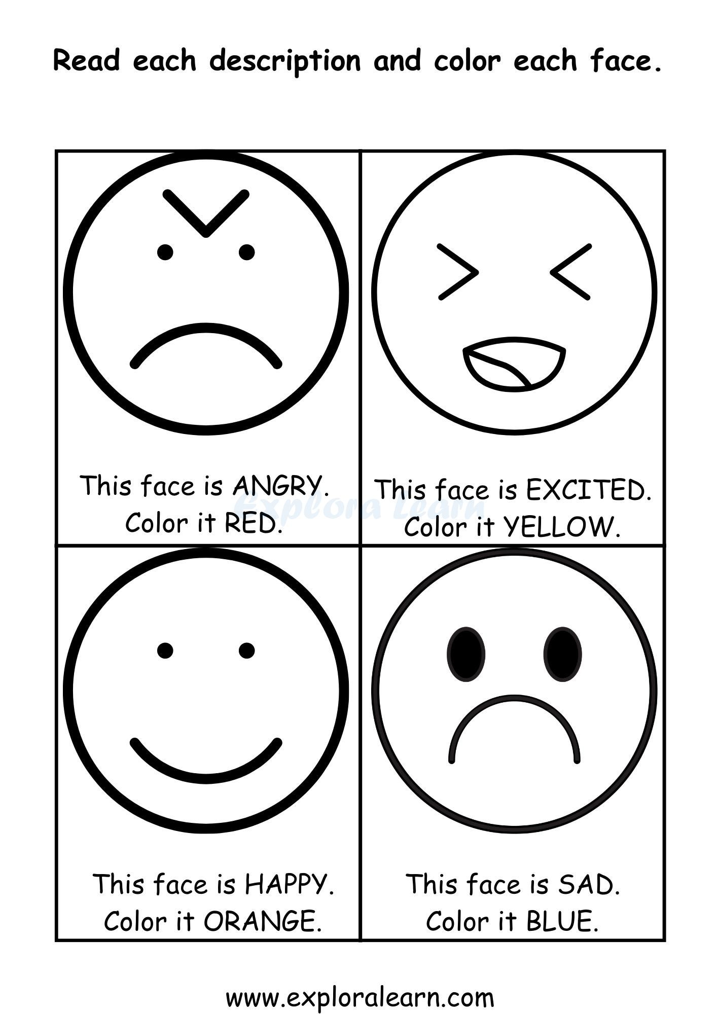 Emotions Printable Worksheets Emotions Printable Worksheets