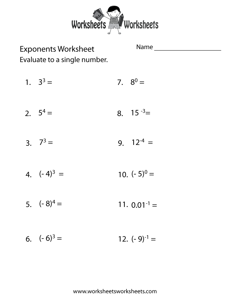 Exponents Practice Worksheet Worksheets Worksheets Exponents Practice Worksheet Worksheets Worksheets