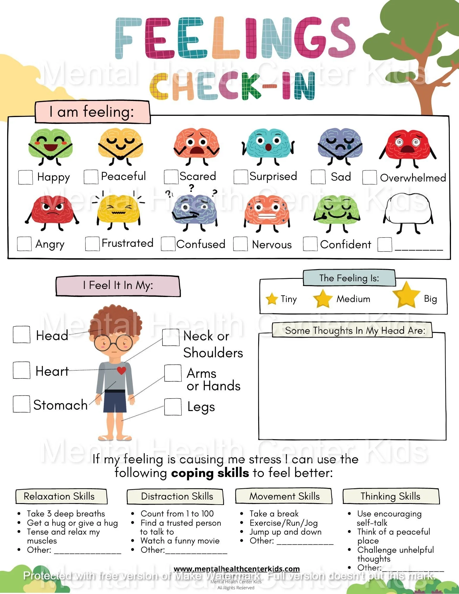 Free Printable Feelings Worksheets Pdf