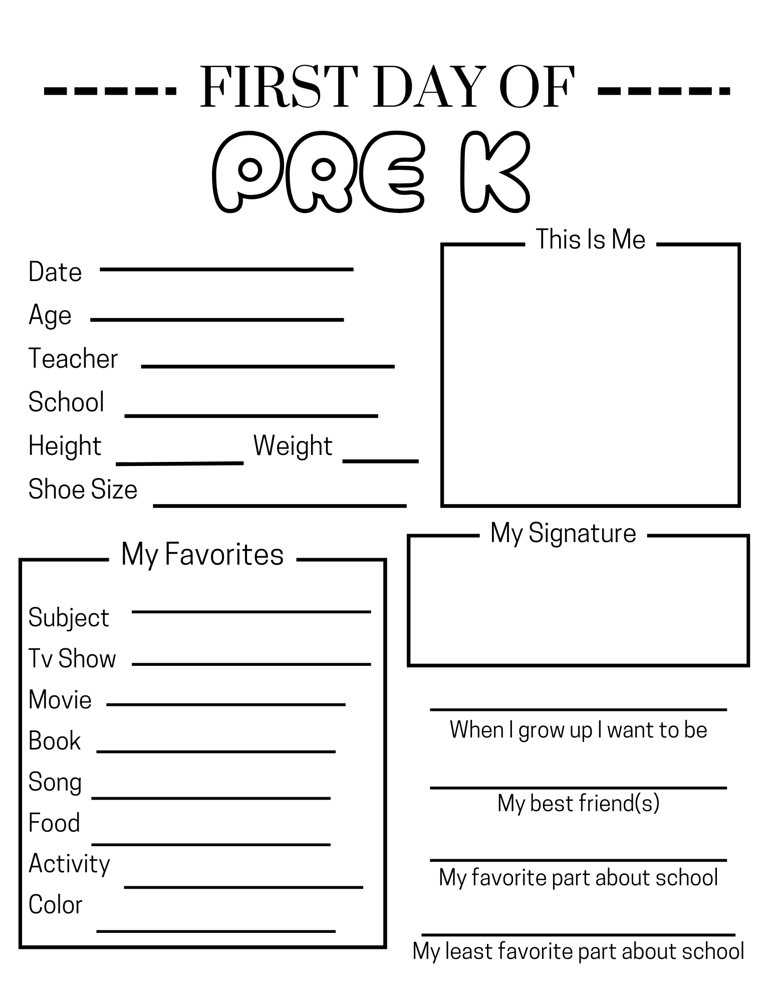 First Day Of Pre K Worksheet Classful First Day Of Pre K Worksheet Classful