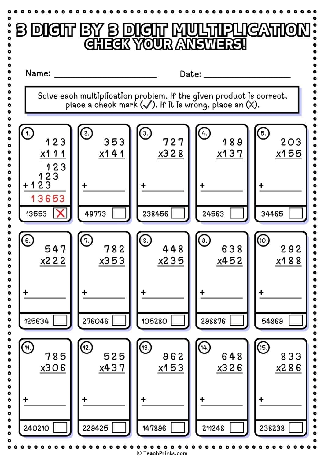 Free Printable Multiplication Worksheets Grade 3
