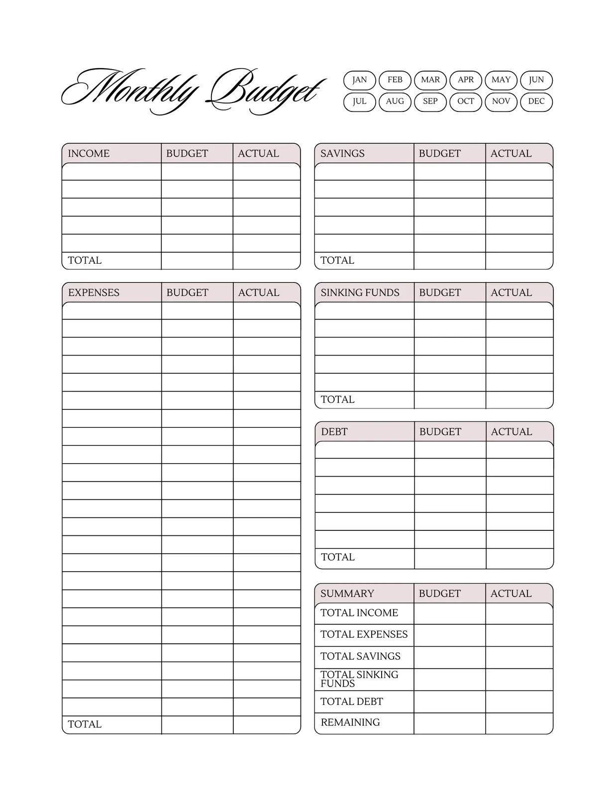 Free And Customizable Budget Templates Free And Customizable Budget Templates