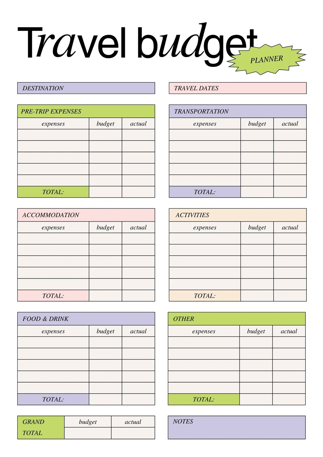 Free Printable Budgeting Worksheets