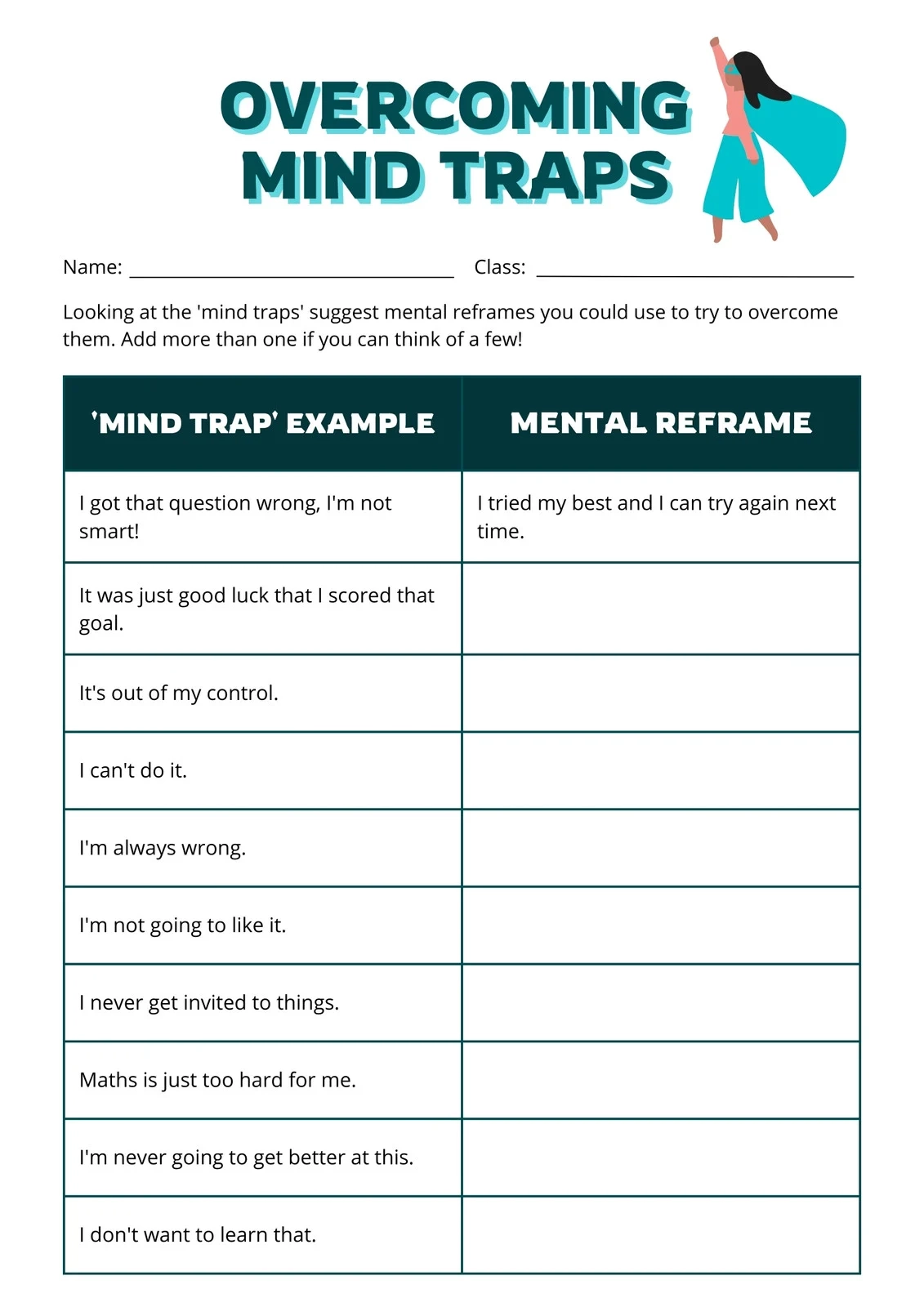 Printable Mental Health Worksheets Printable Mental Health Worksheets