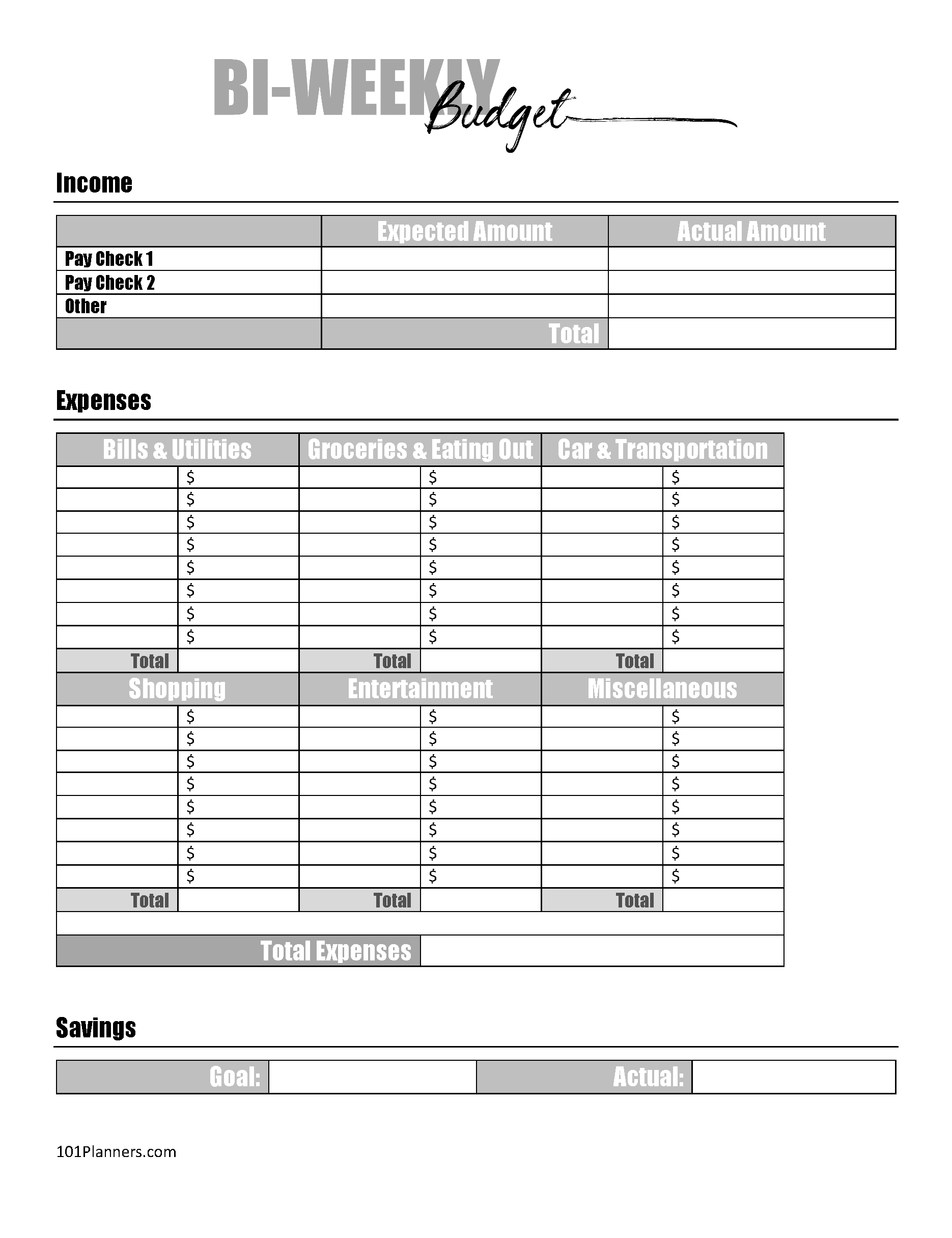 Free Printable Paycheck Budget Worksheet Free Printable Paycheck Budget Worksheet