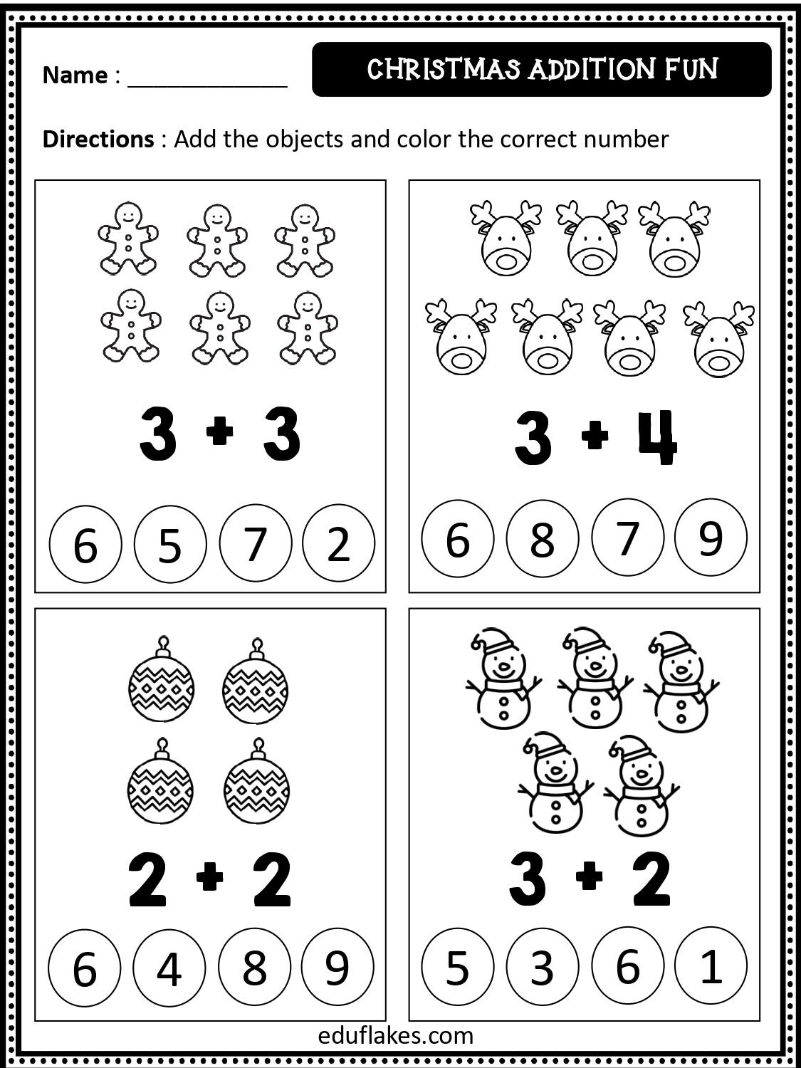 Free Printable Christmas Math Worksheets