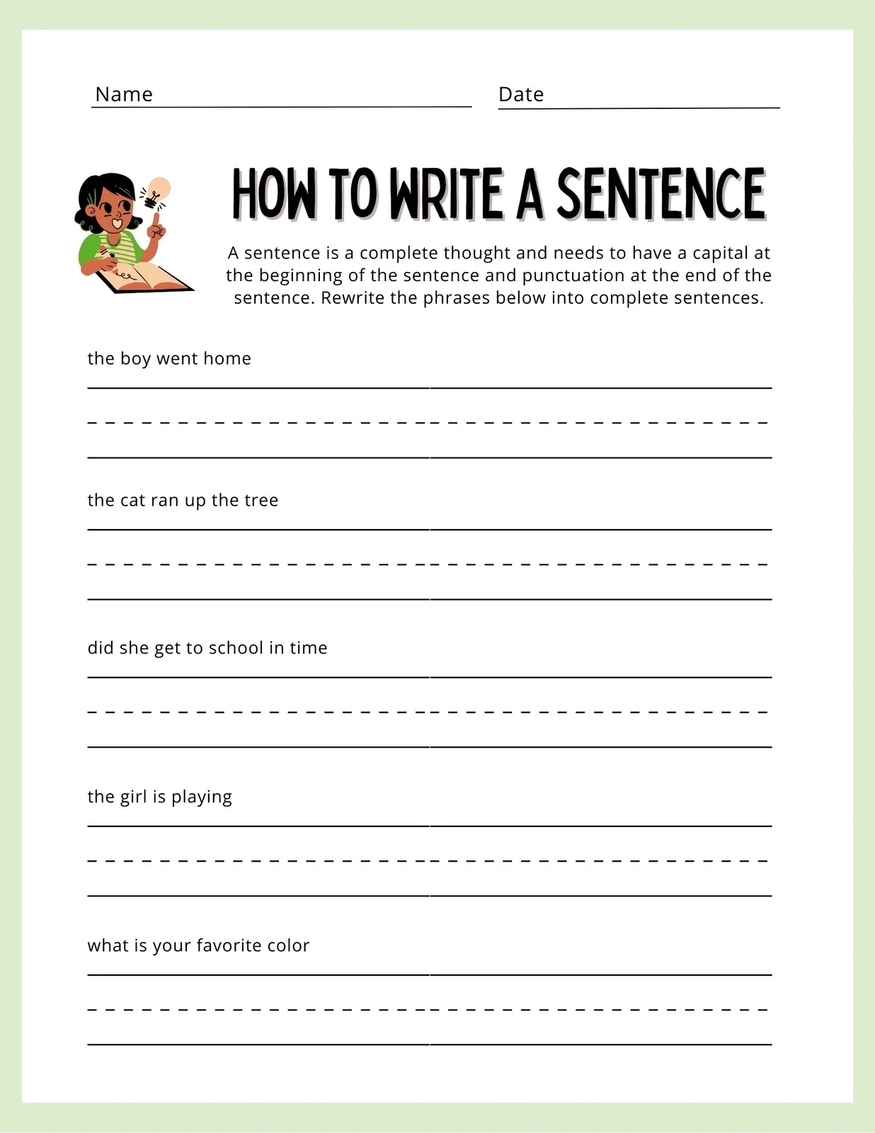 Free Custom 1st Grade Writing Worksheet Templates Canva Free Custom 1st Grade Writing Worksheet Templates Canva