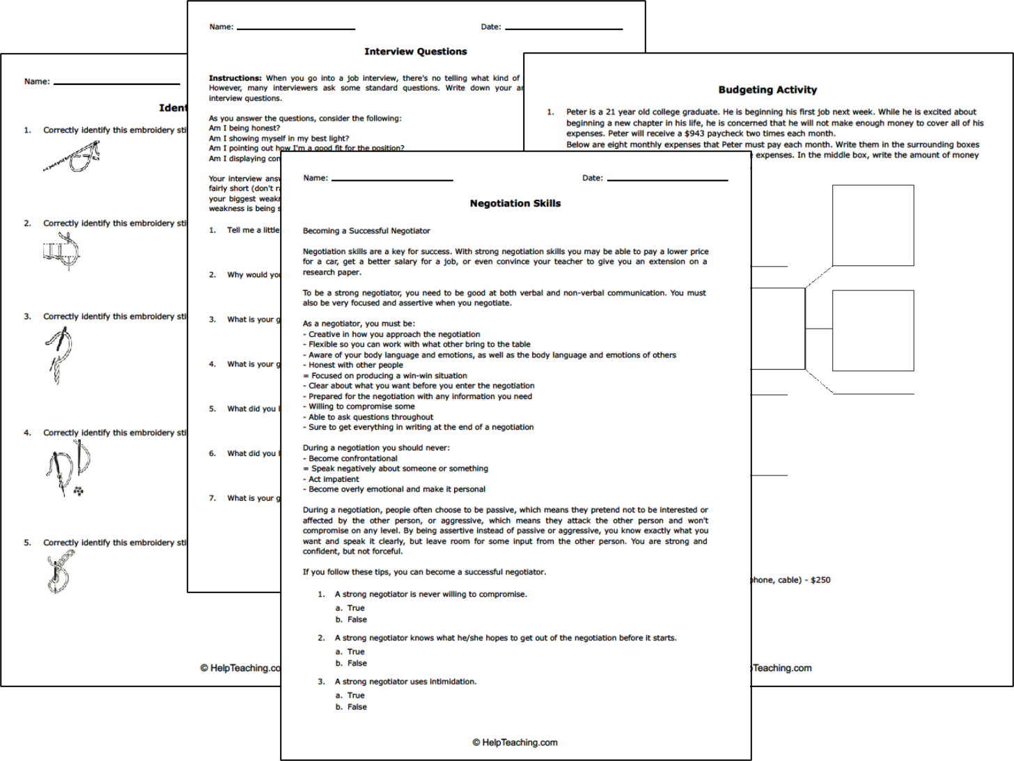 Free Life And Money Skills Worksheets Free Life And Money Skills Worksheets