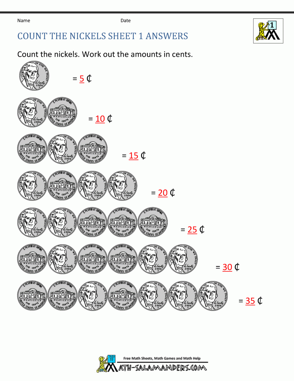 Free Math Money Worksheets 1st Grade Free Math Money Worksheets 1st Grade