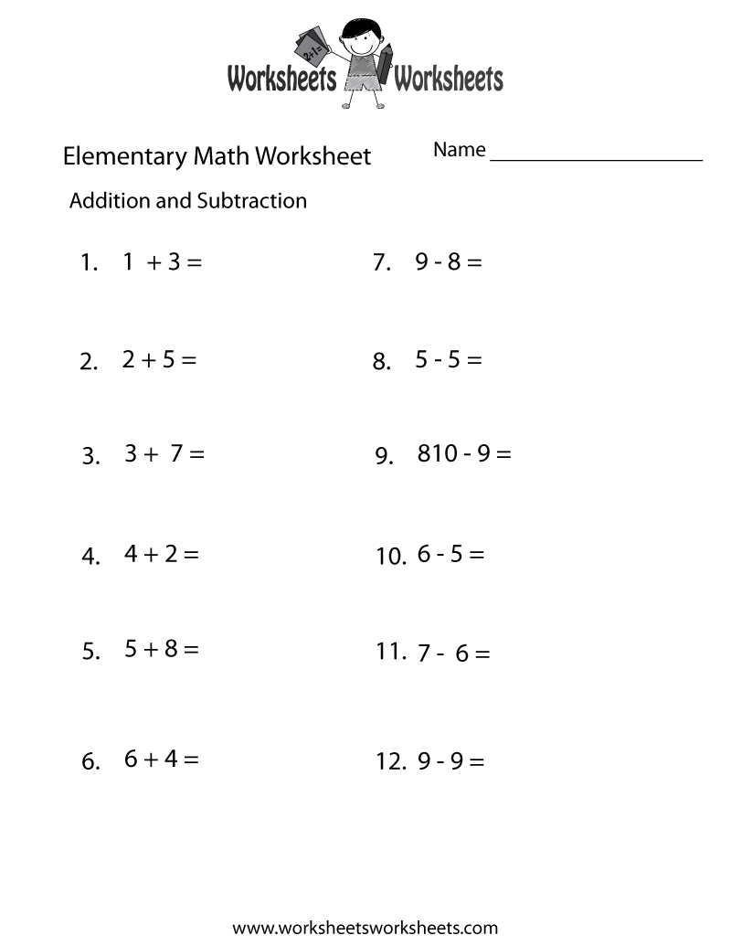 Printable Addition And Subtraction Worksheets