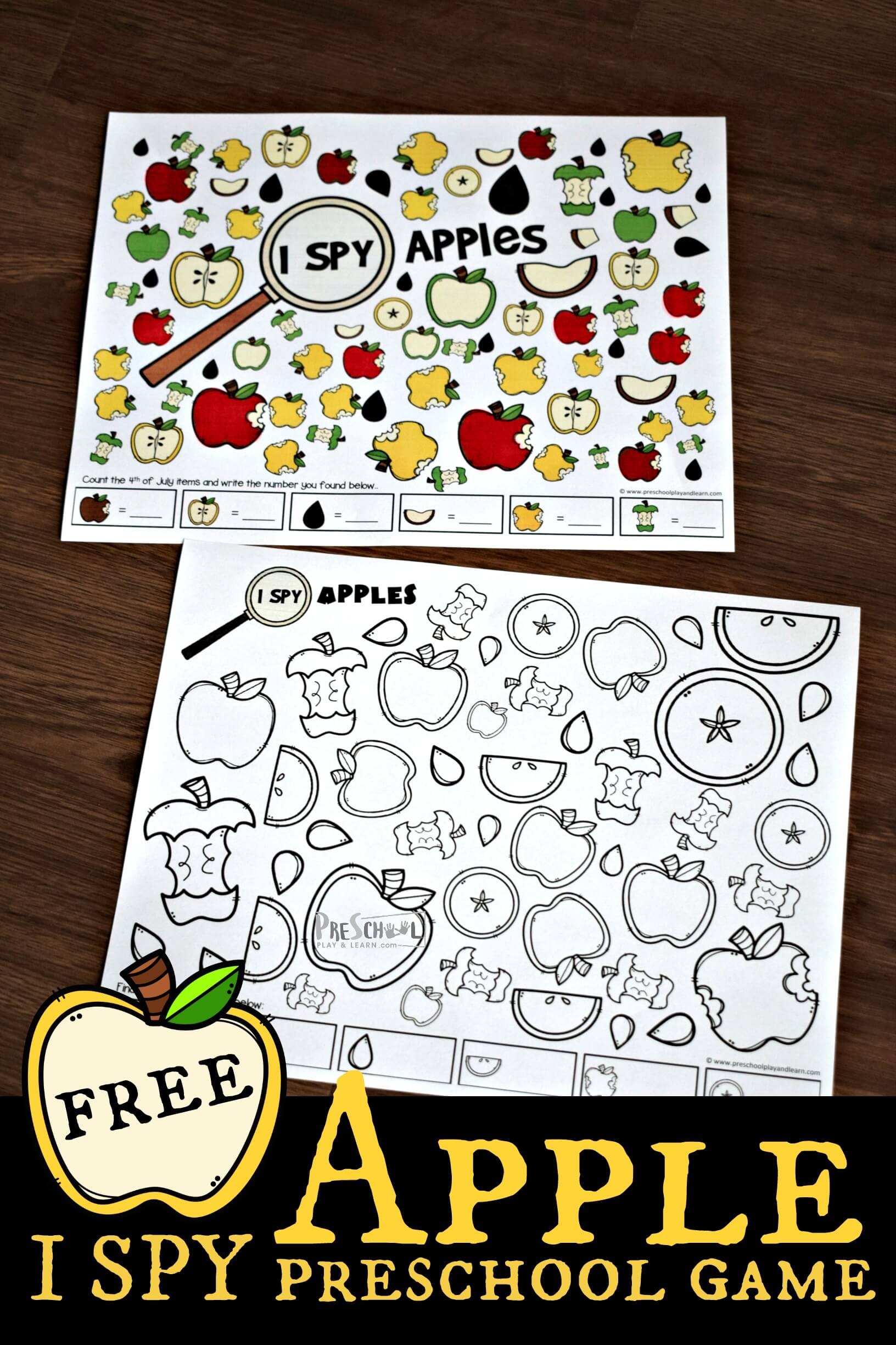 FREE Printable Apple I Spy Preschool Worksheets Activity FREE Printable Apple I Spy Preschool Worksheets Activity