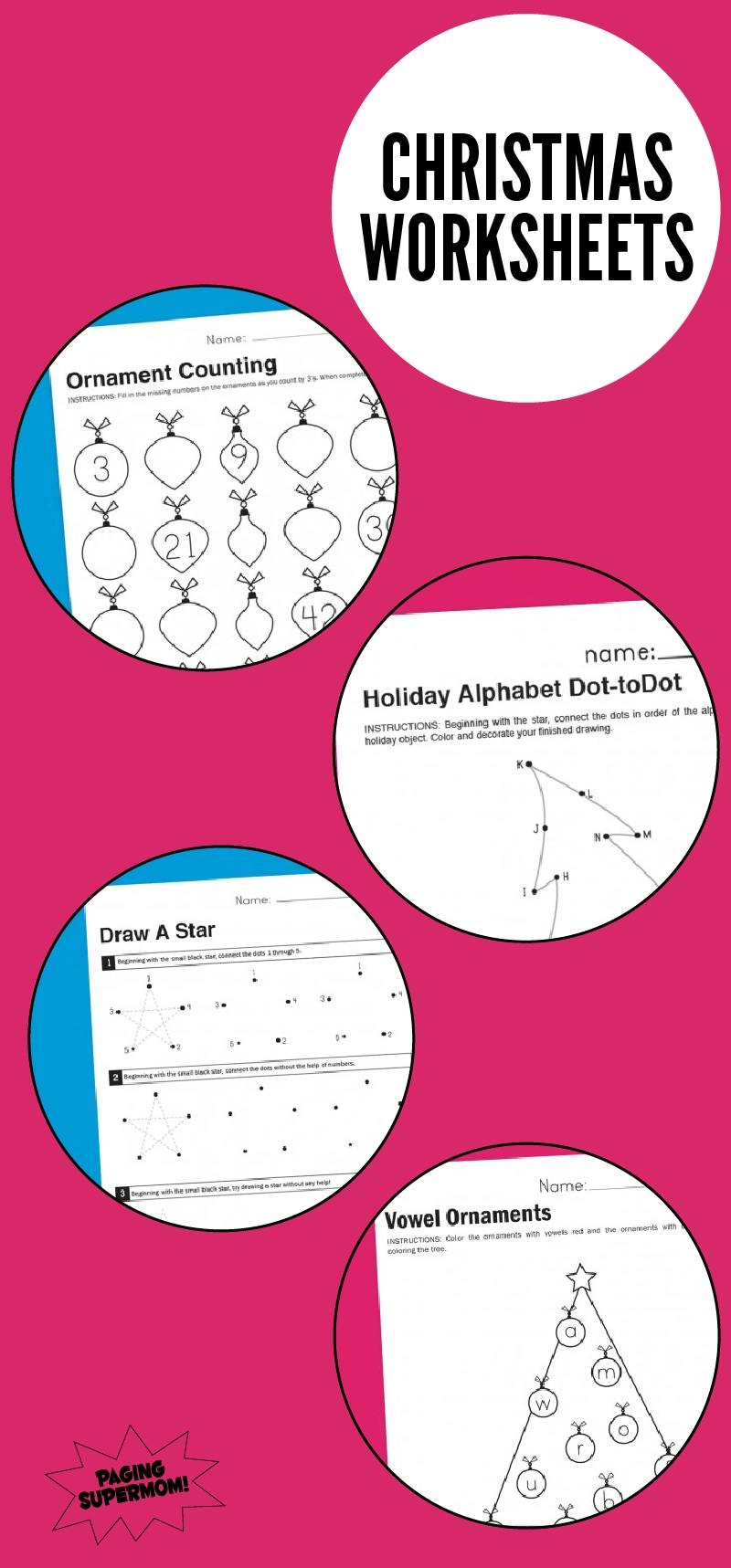 Free Printable Holiday Worksheets