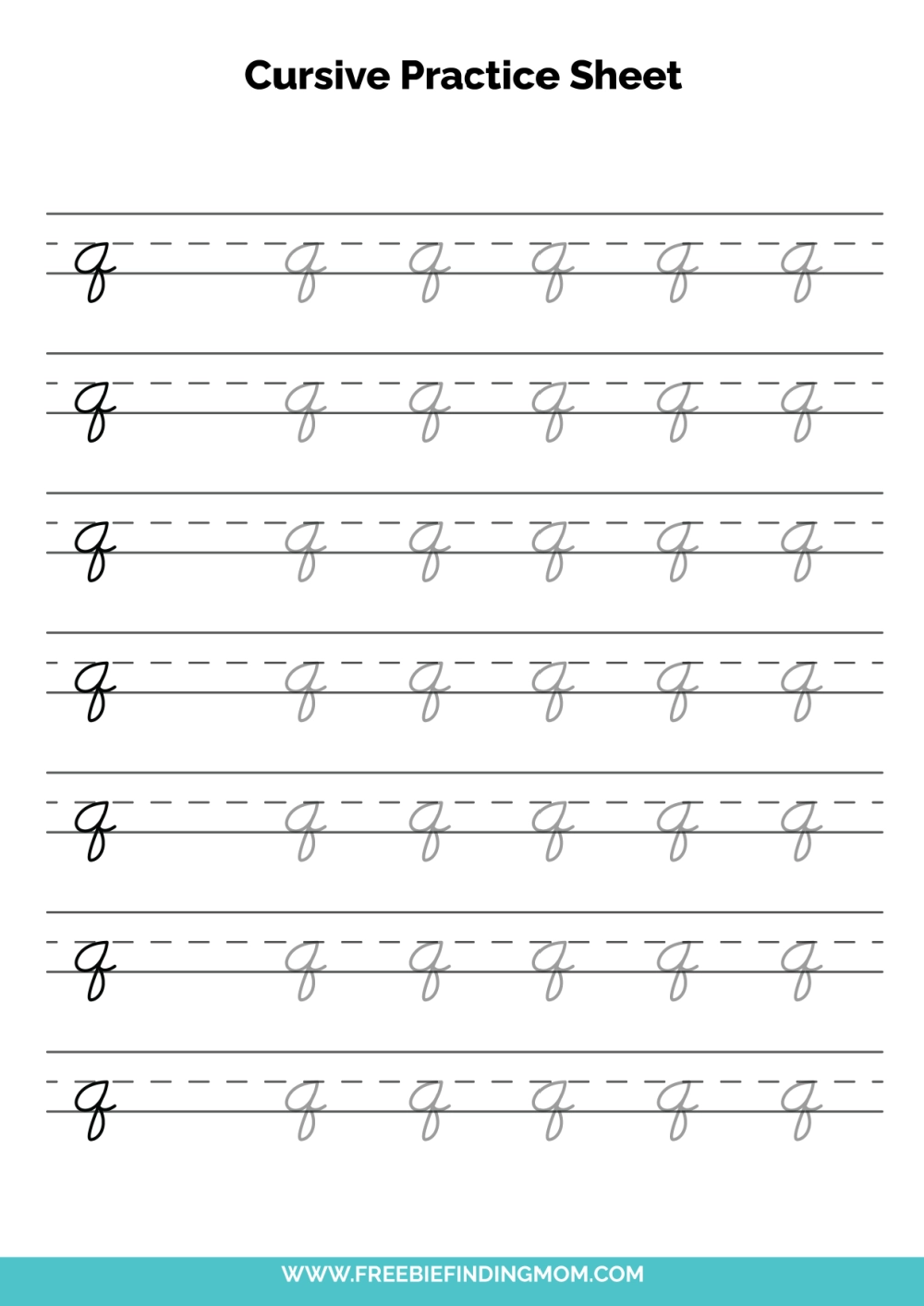 Free Printable Cursive Alphabet Practice Sheets Lowercase Q Free Printable Cursive Alphabet Practice Sheets Lowercase Q