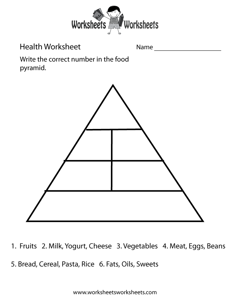 Printable Healthy Eating Worksheets