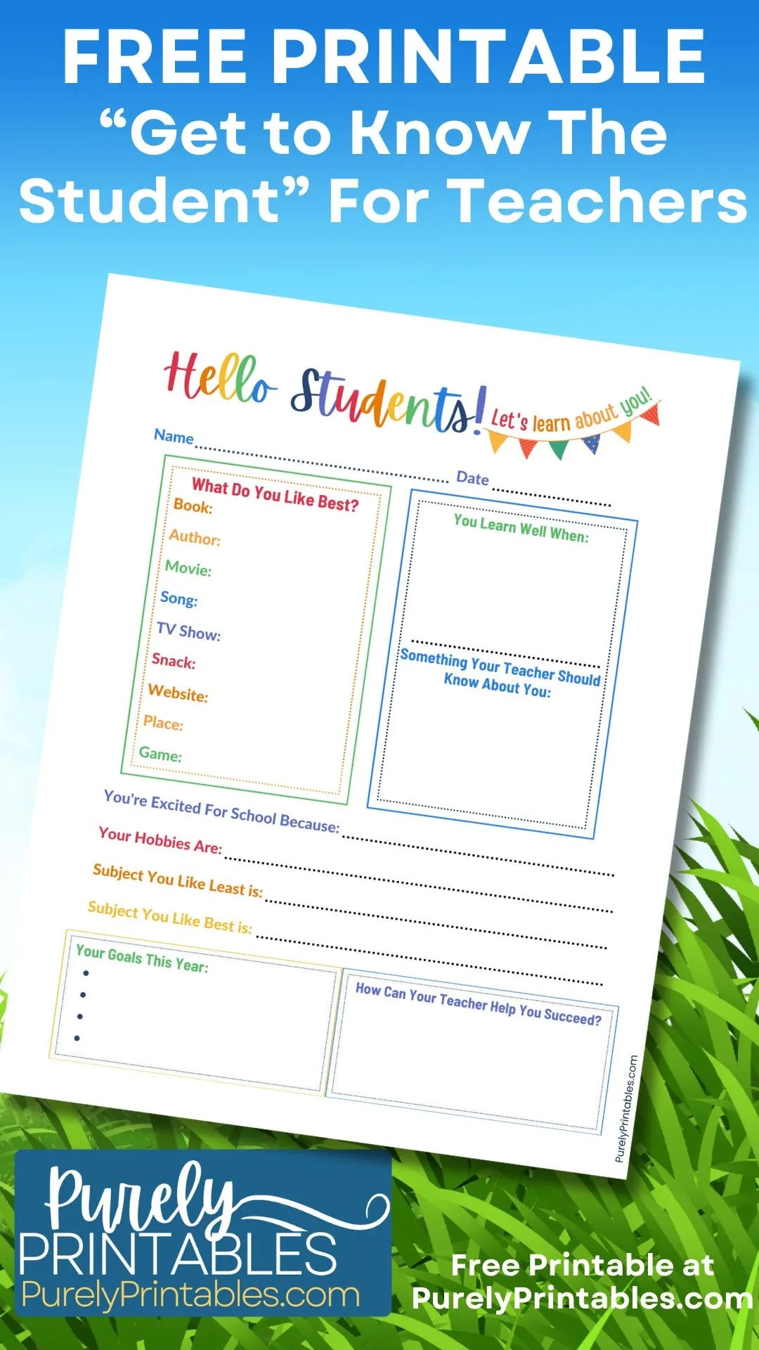 Free Printable Get To Know The Student Worksheets For Teachers Free Printable Get To Know The Student Worksheets For Teachers