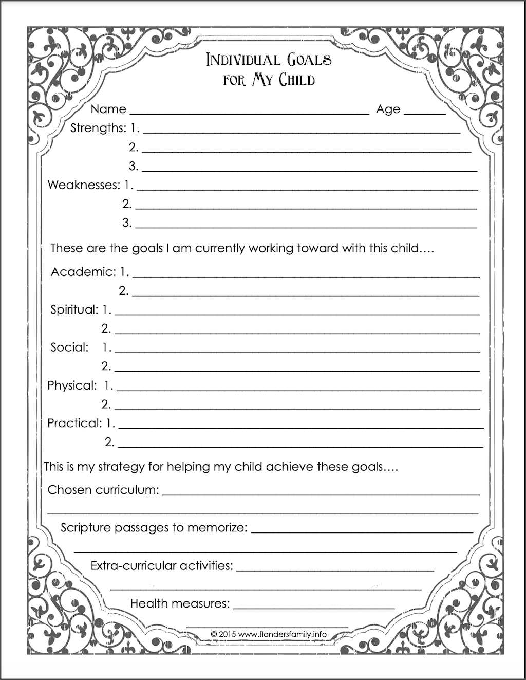 Goal Setting Worksheet Printable