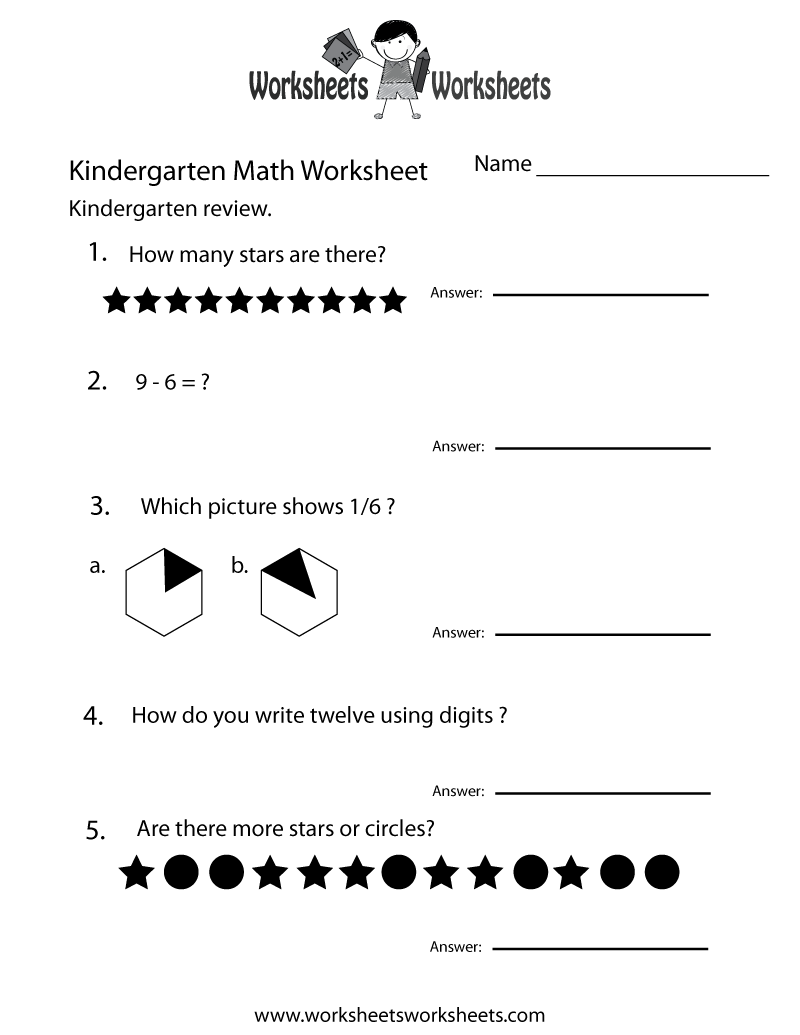 Free Printable Kindergarten Math Review Worksheet Free Printable Kindergarten Math Review Worksheet