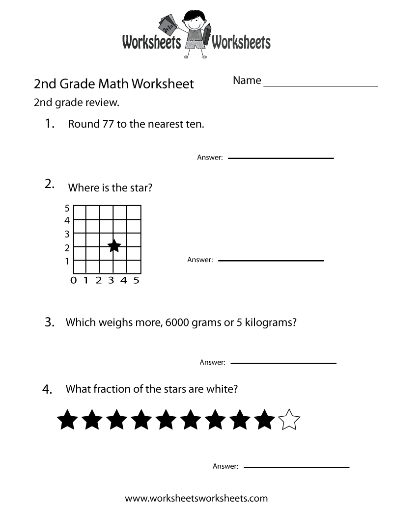Free Printable Second Grade Math Practice Worksheet Free Printable Second Grade Math Practice Worksheet